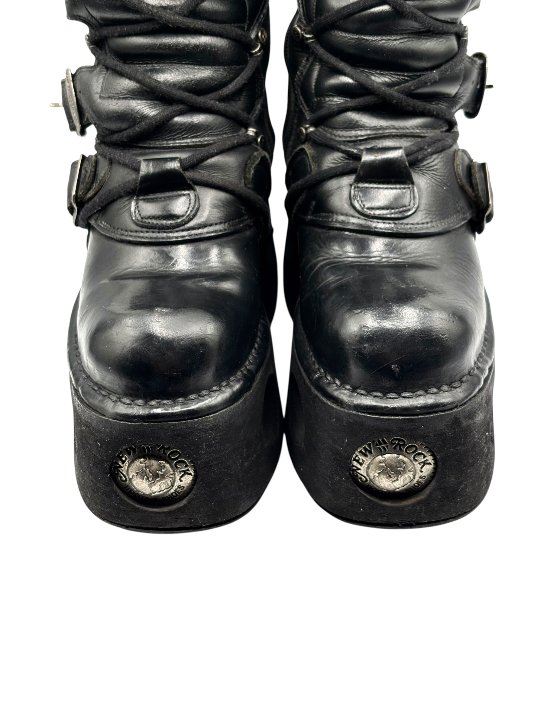 Vintage New Rock knee high neptuno platform boots size 38