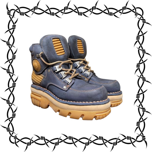 Vintage New Rock platform leather boots size 38