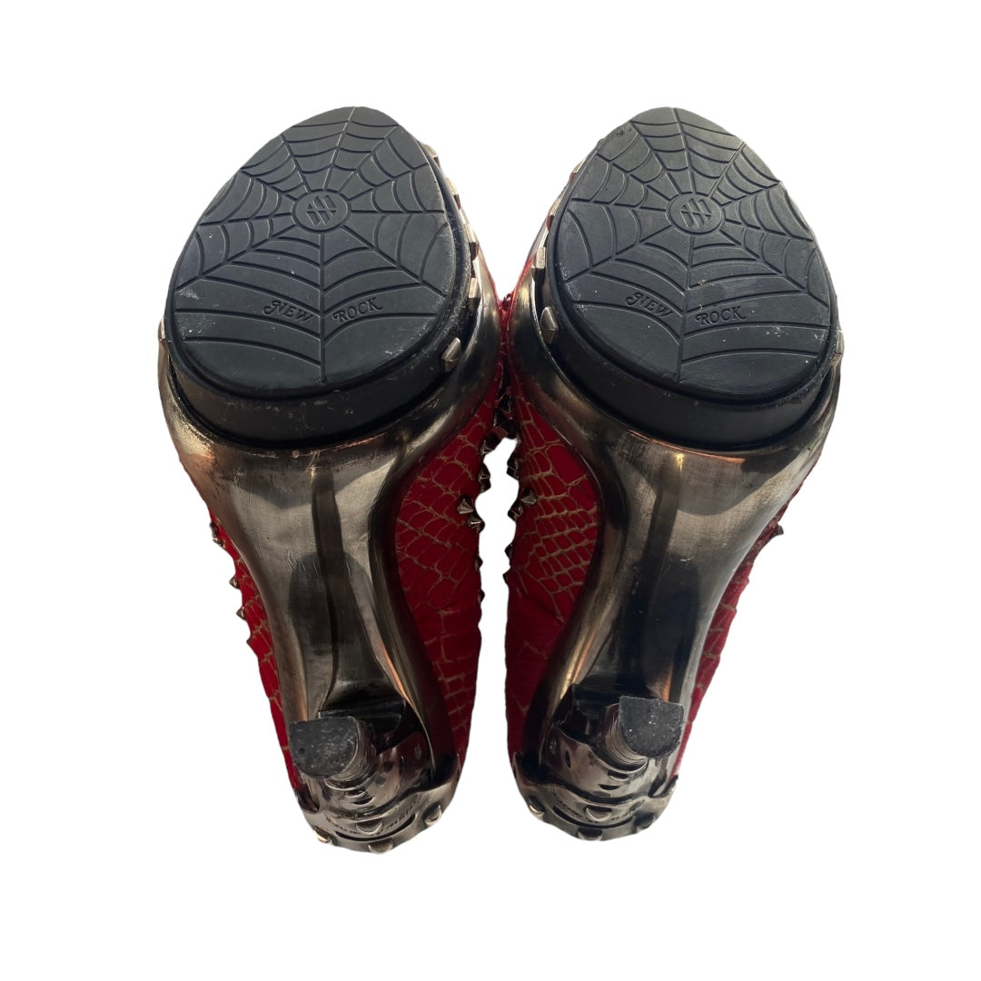New Rock M-PUNK034 heels in red color size 37
