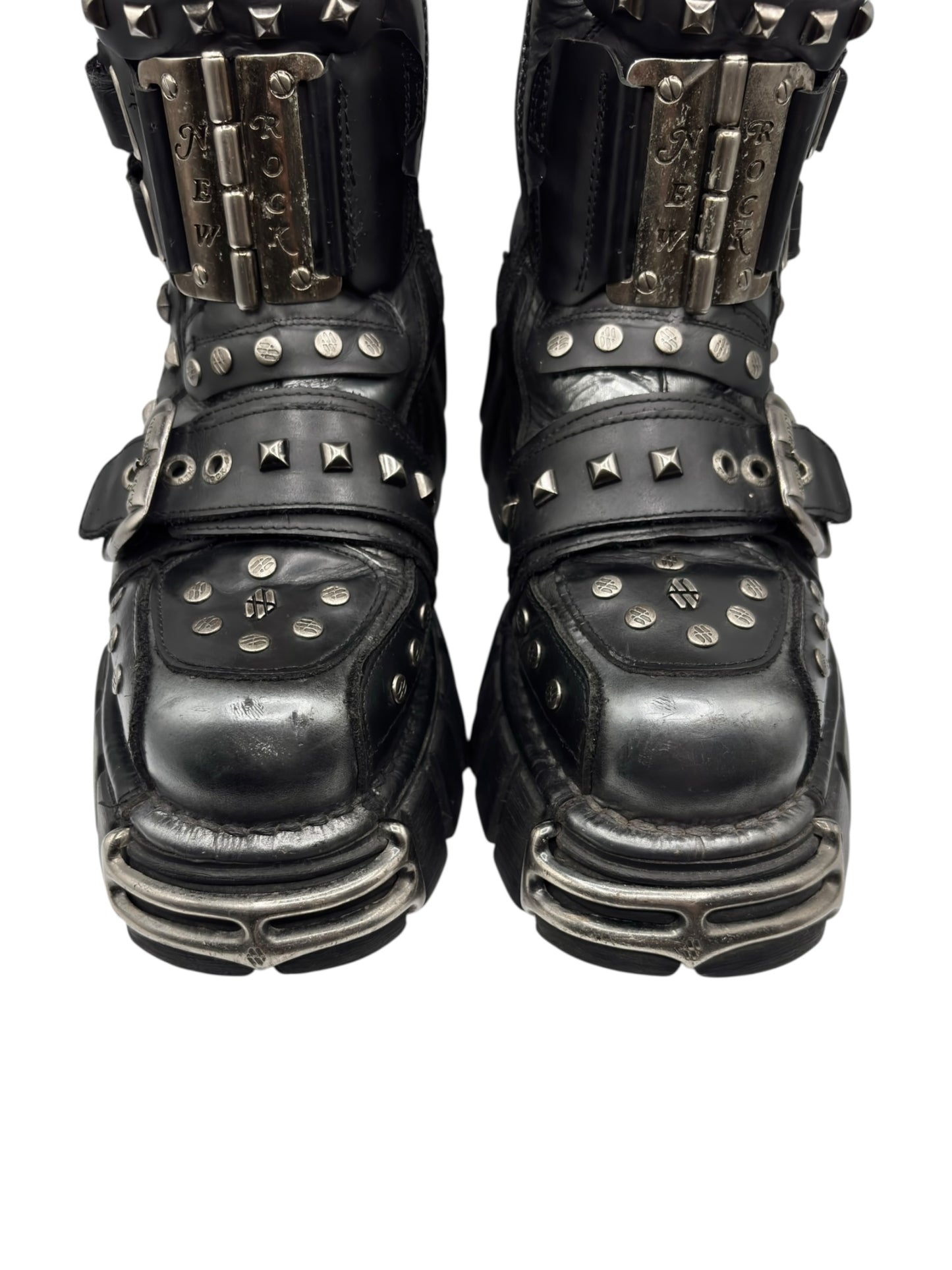 Vintage New Rock studded mid-calf platform boots size 39