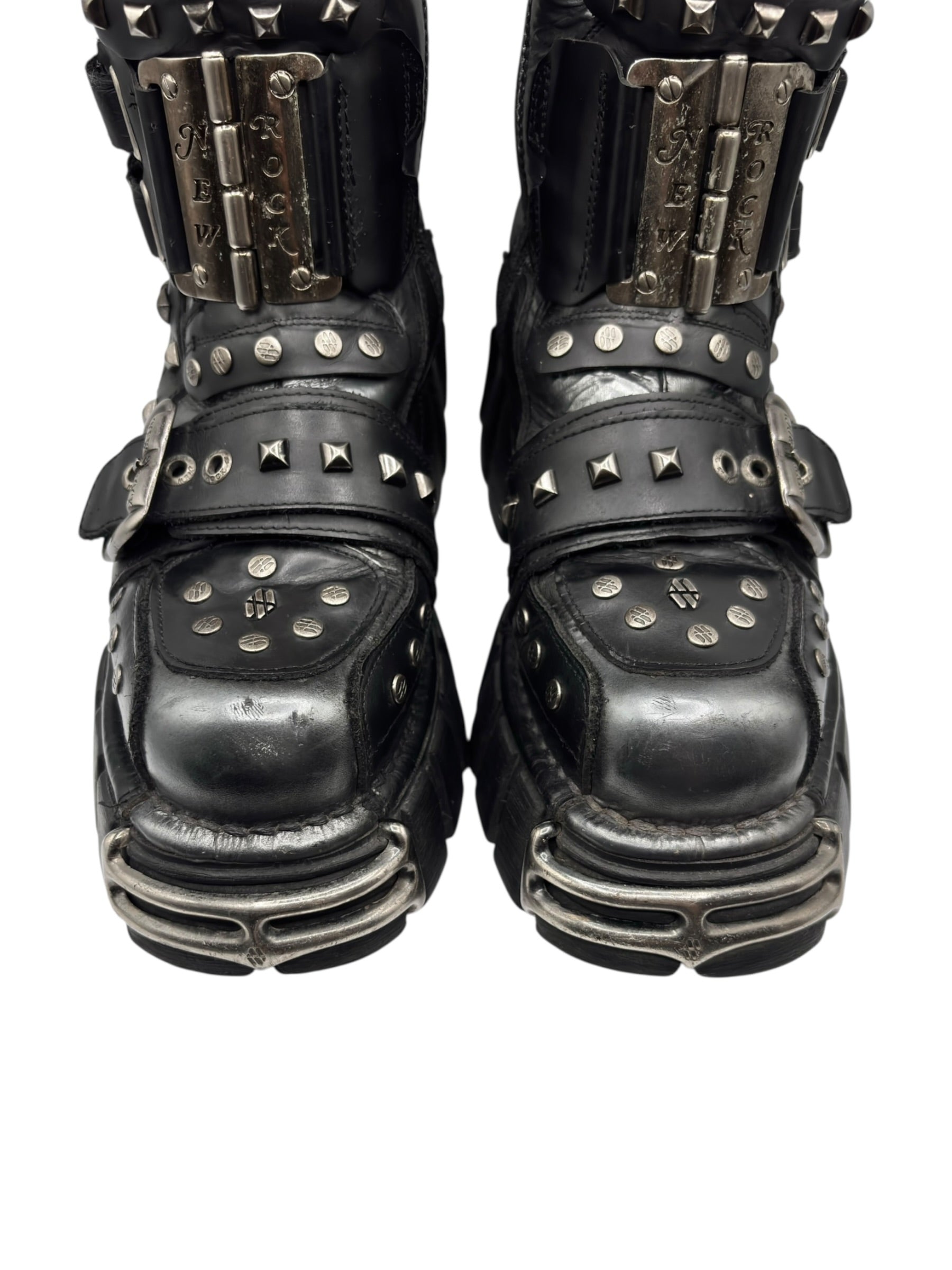 Vintage New Rock studded mid-calf platform boots size 39