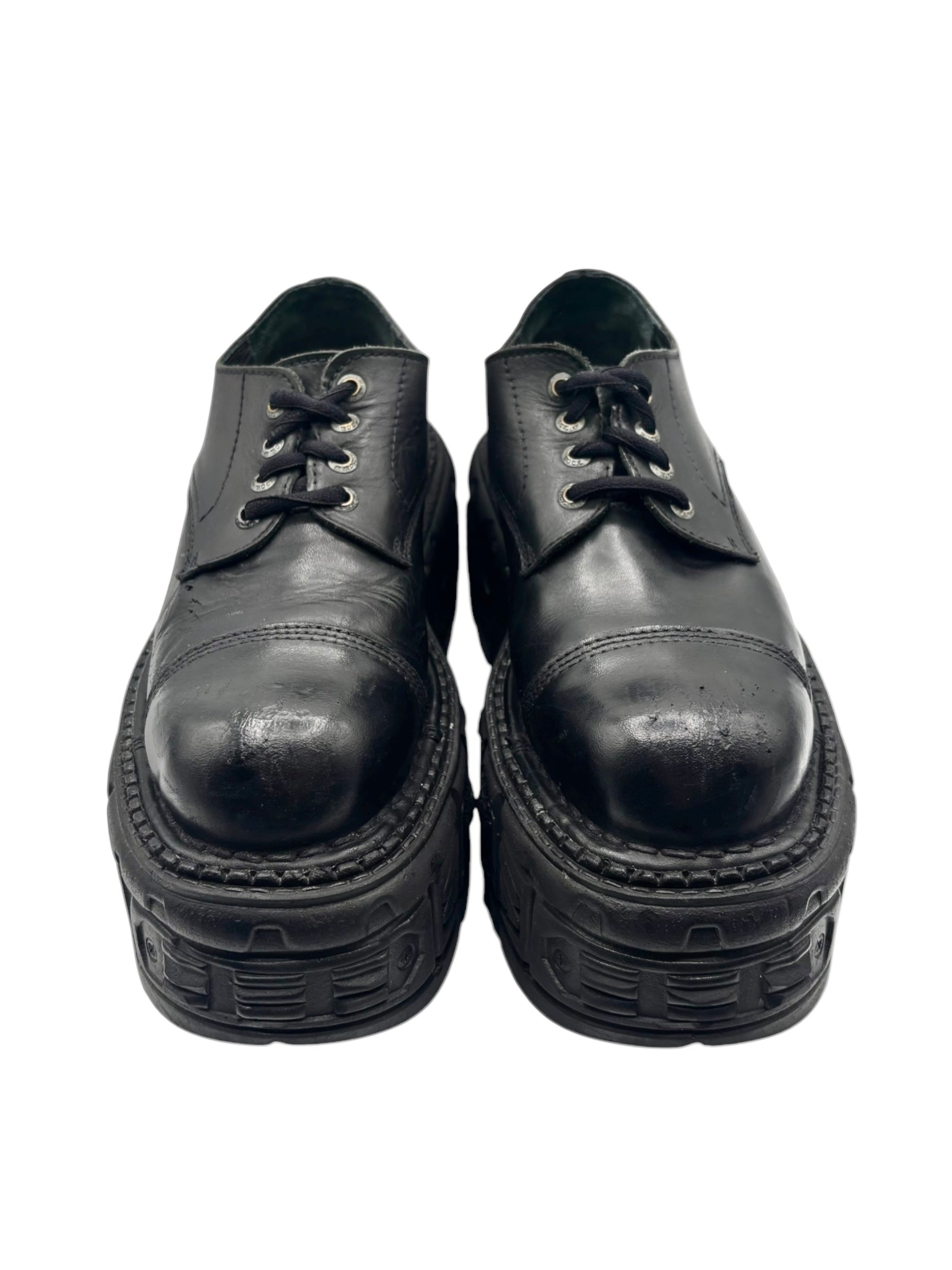 Vintage New Rock techno leather platform boots size 43