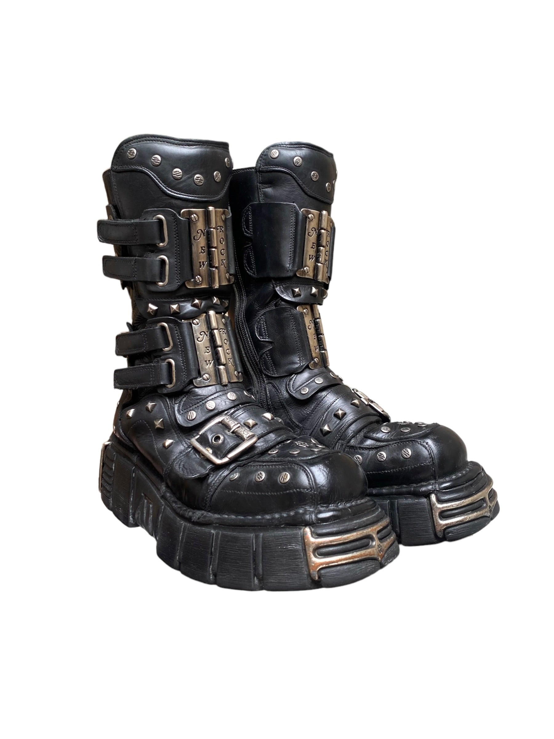 Vintage New Rock studded platform boots size 42