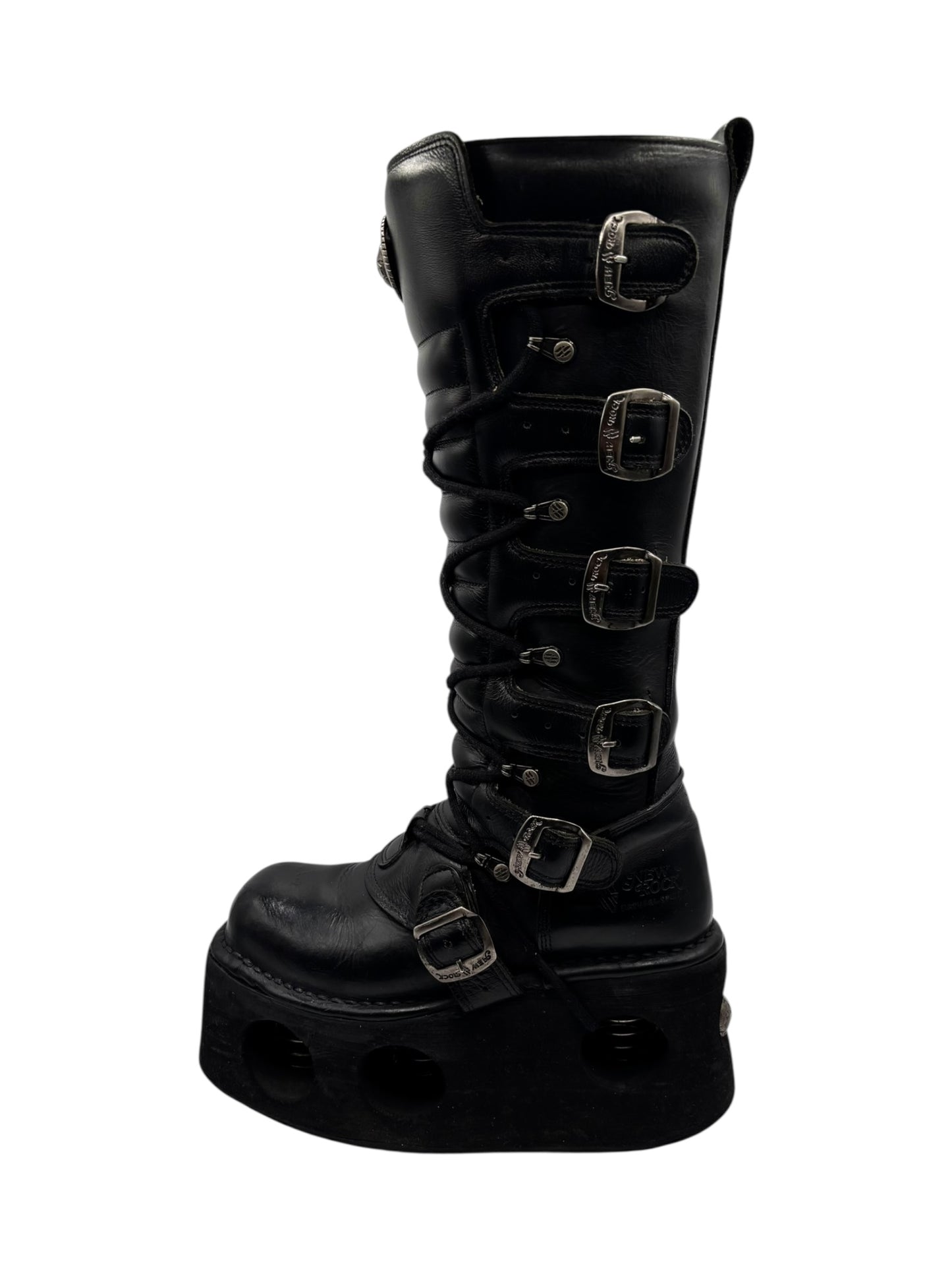 Vintage New Rock knee high neptuno platform boots size 38