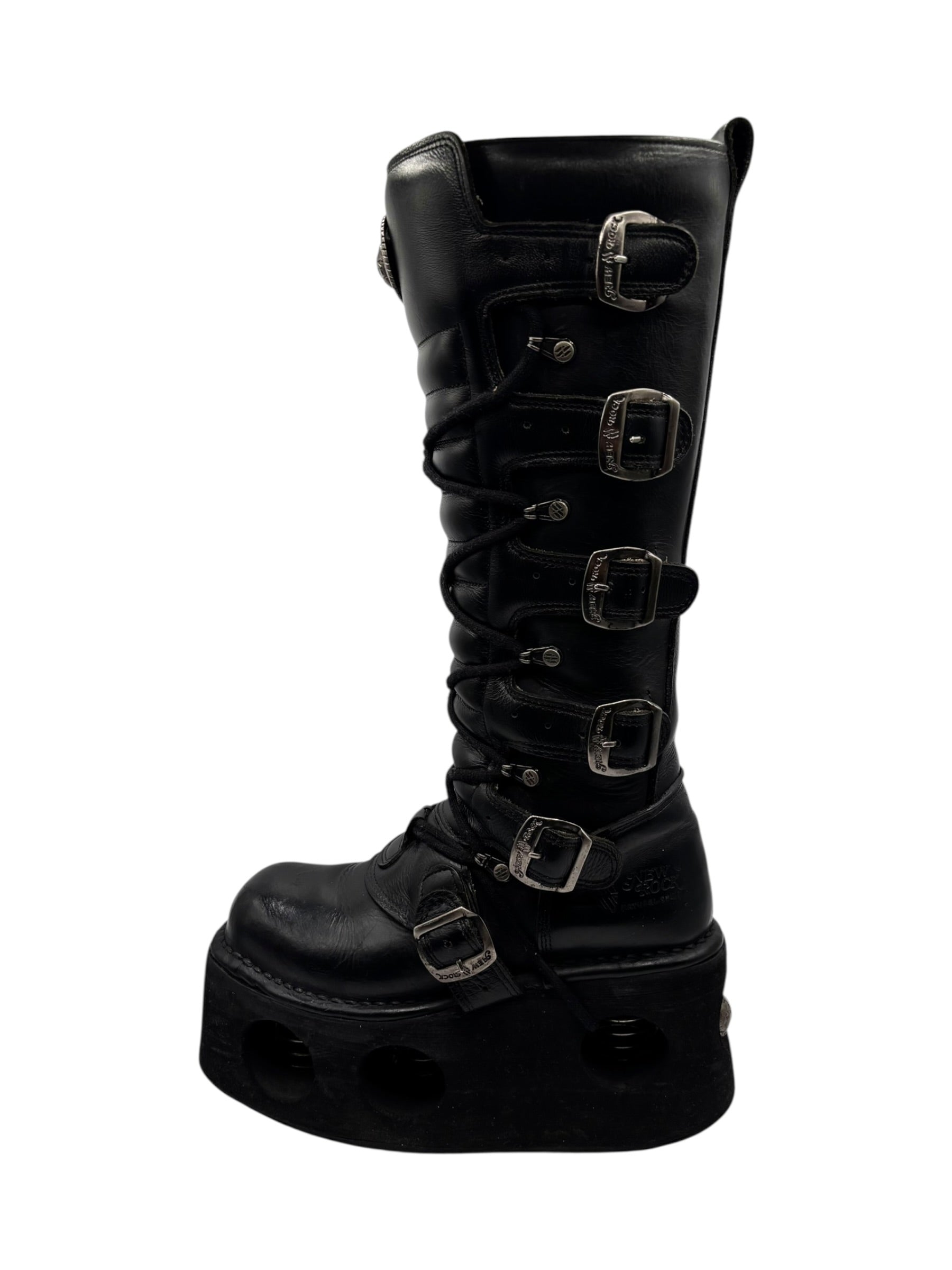 Vintage New Rock knee high neptuno platform boots size 38