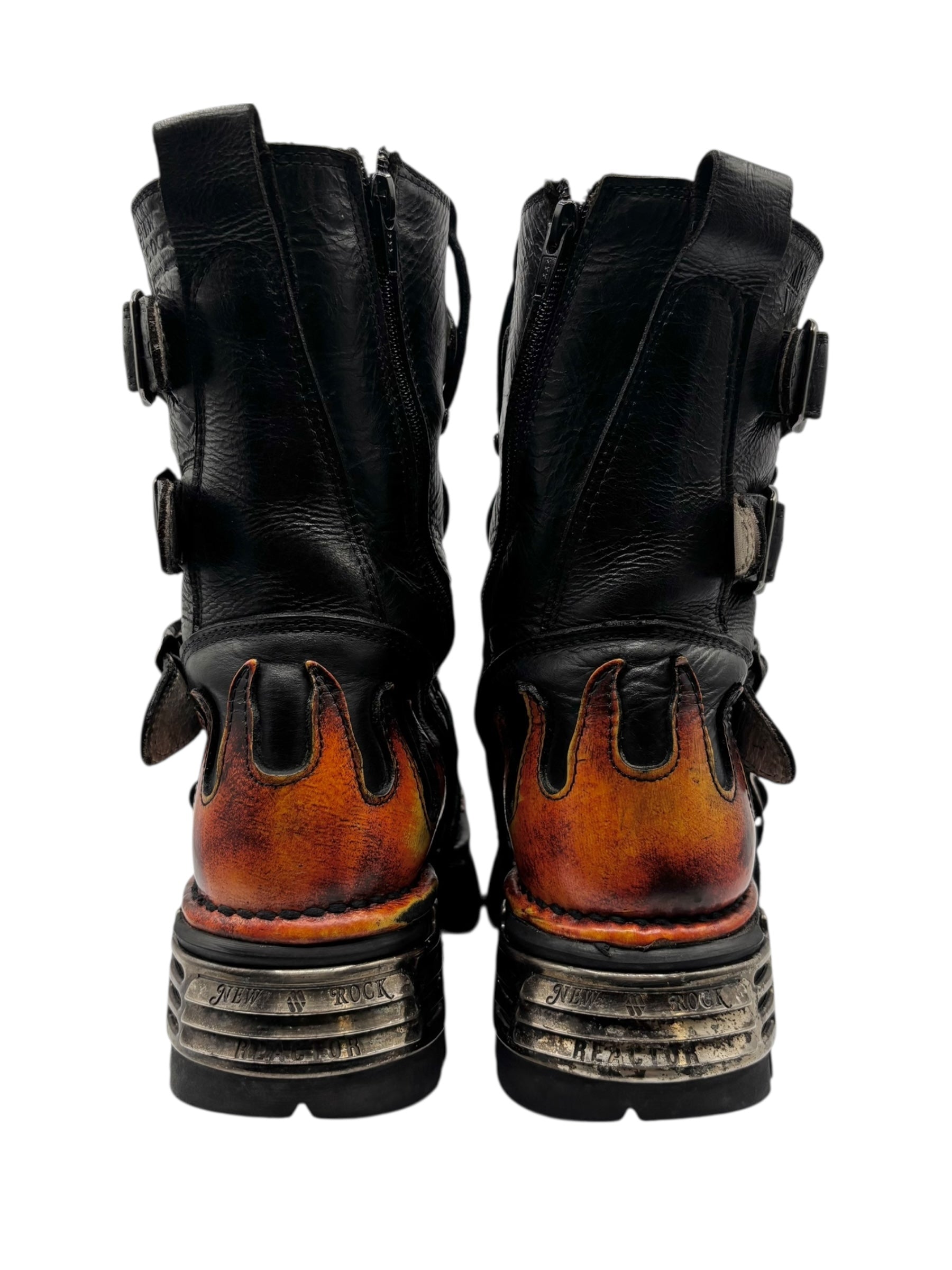Vintage New Rock mid-calf flame reactor boots size 38
