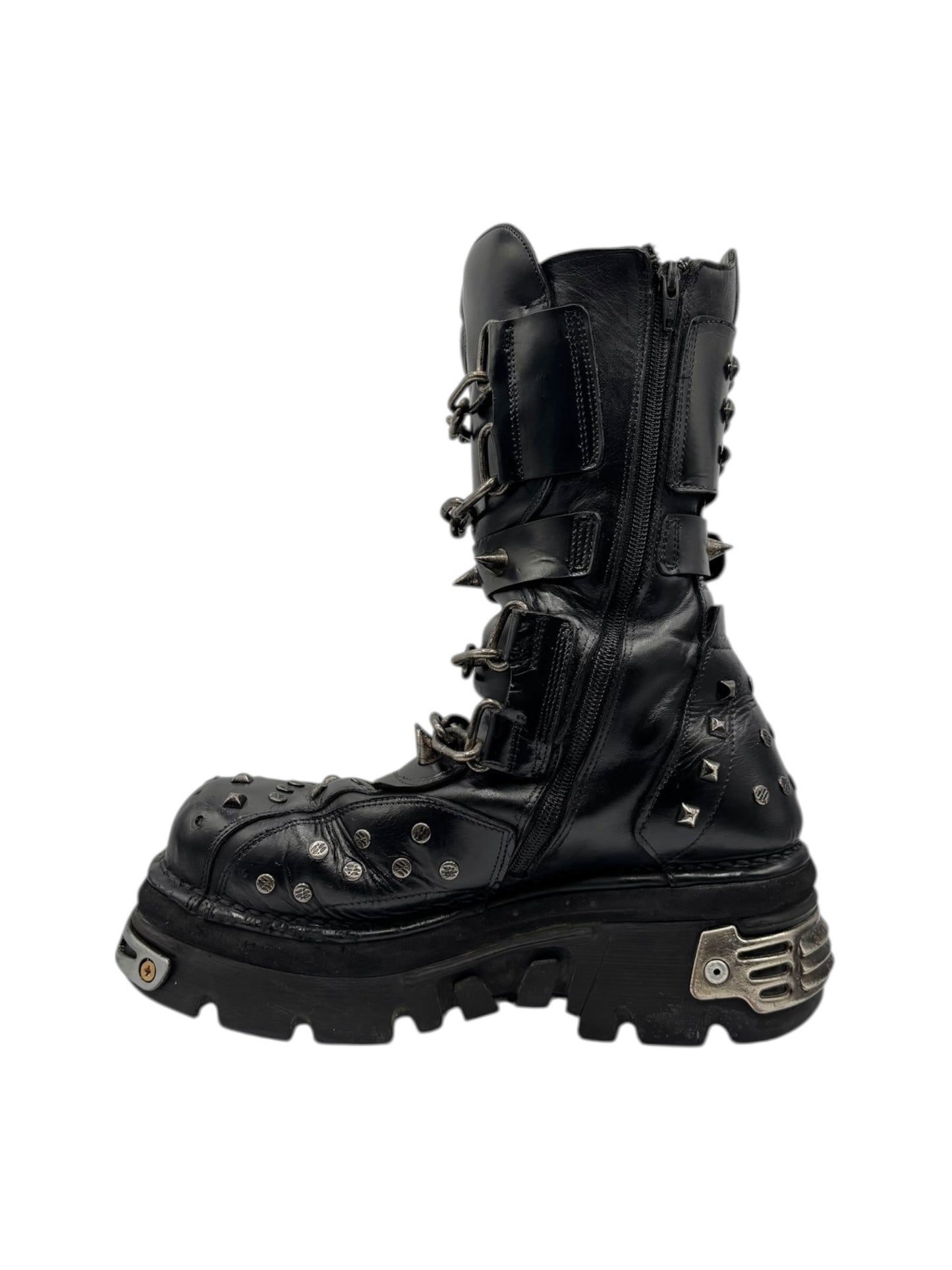 Vintage New Rock studded chain reactor boots size 43