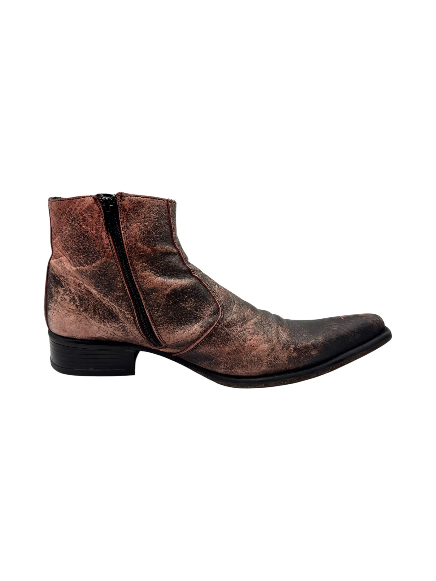 Vintage New Rock leather cowboy boots rose fade size 41