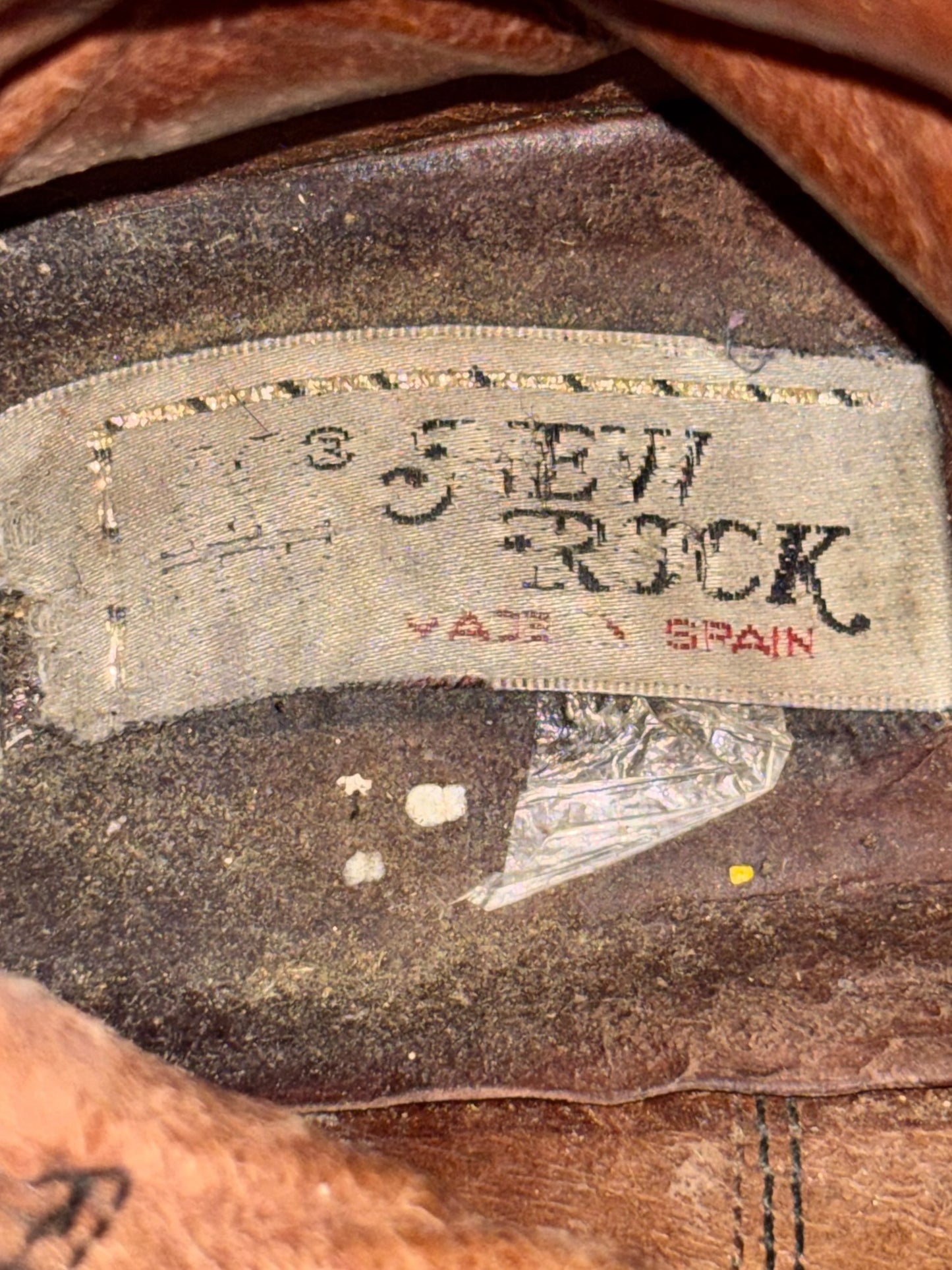 Vintage New Rock leather mid-calf raised heel boots size 41