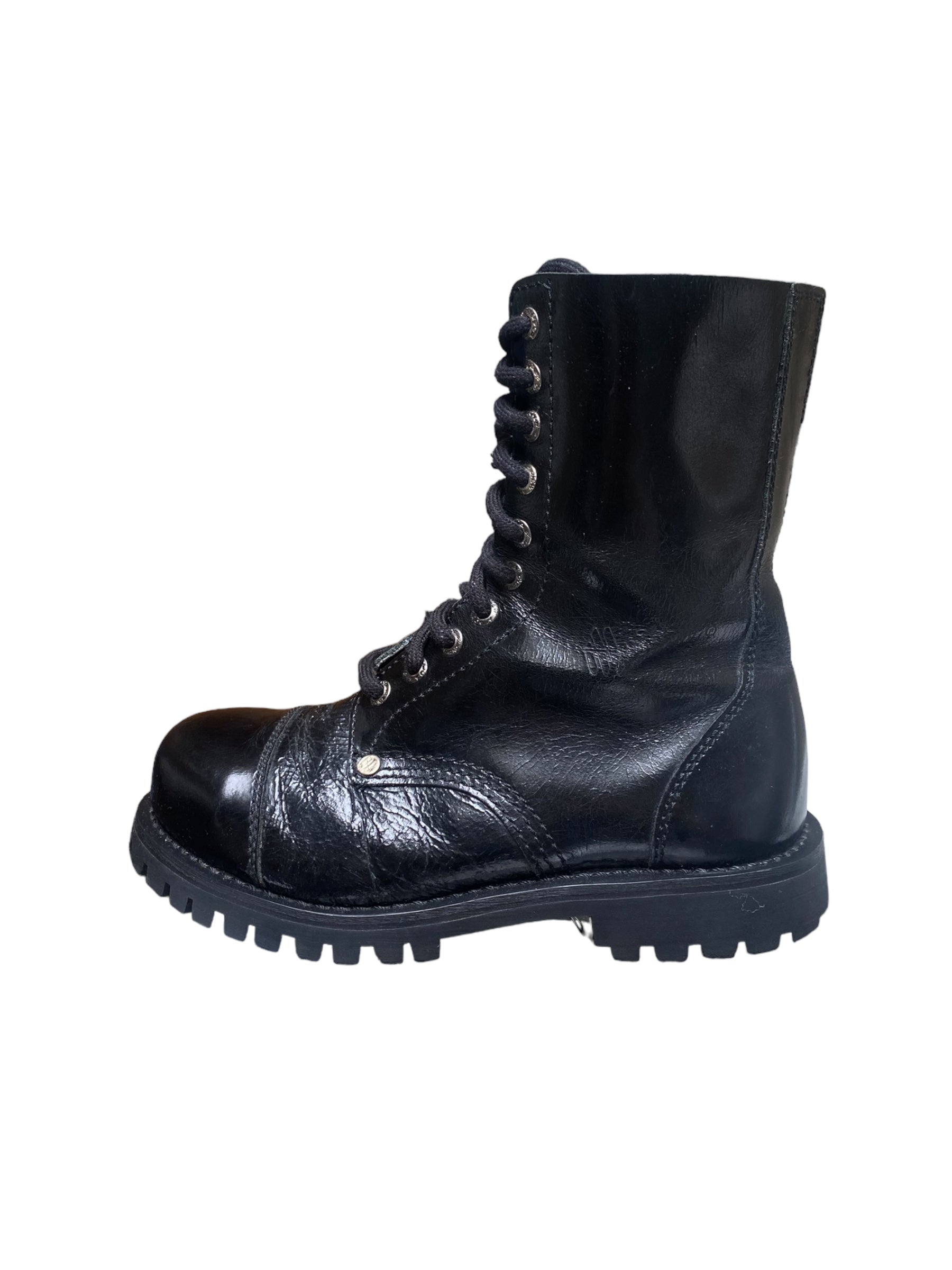 New Rock black leather boots size 37