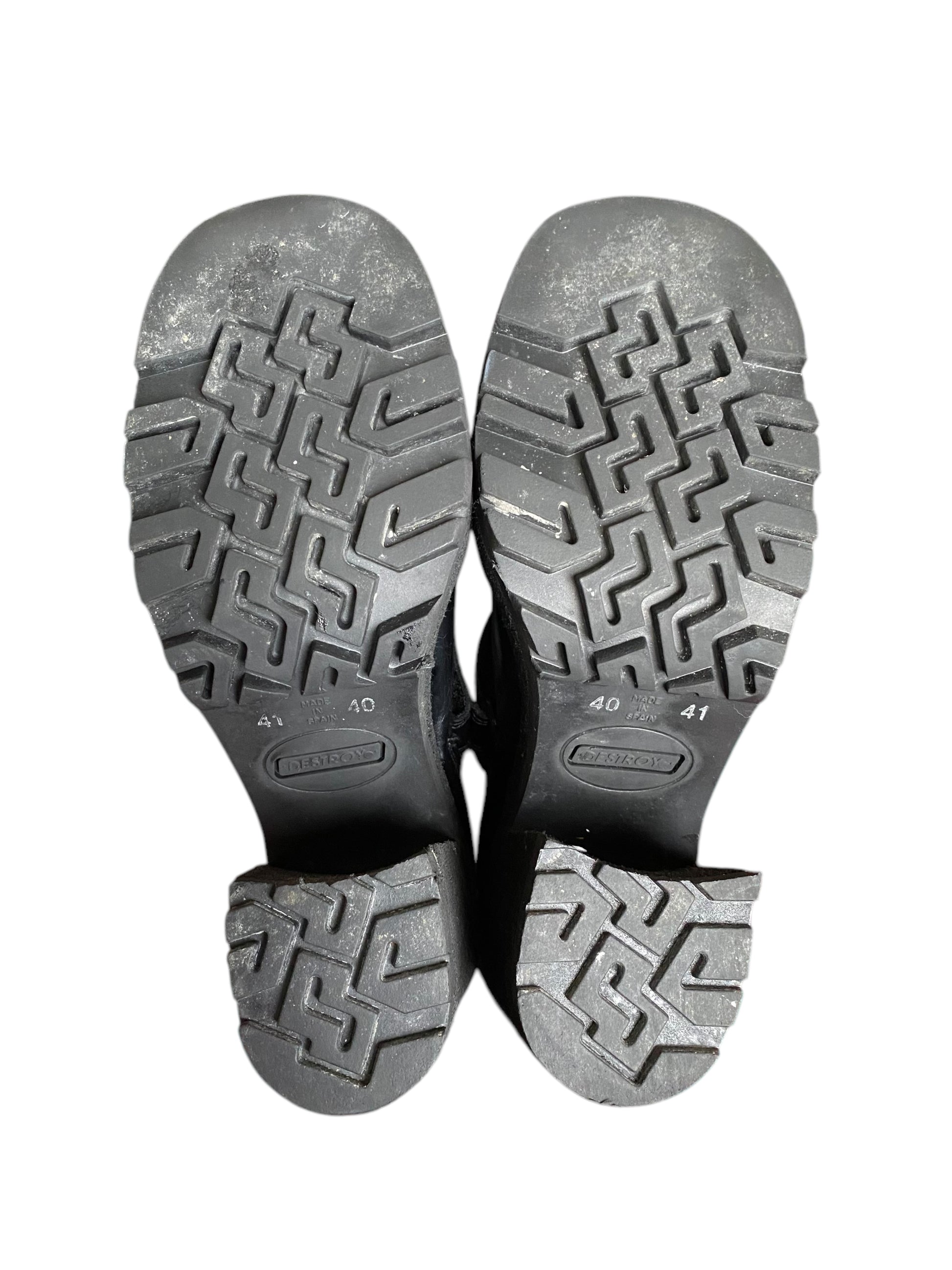 Vintage Destroy black and white leather loafers size 40