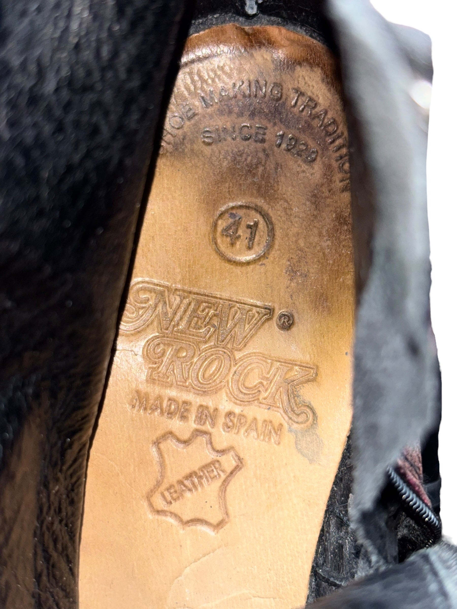 Vintage New Rock leather cowboy boots rose fade size 41