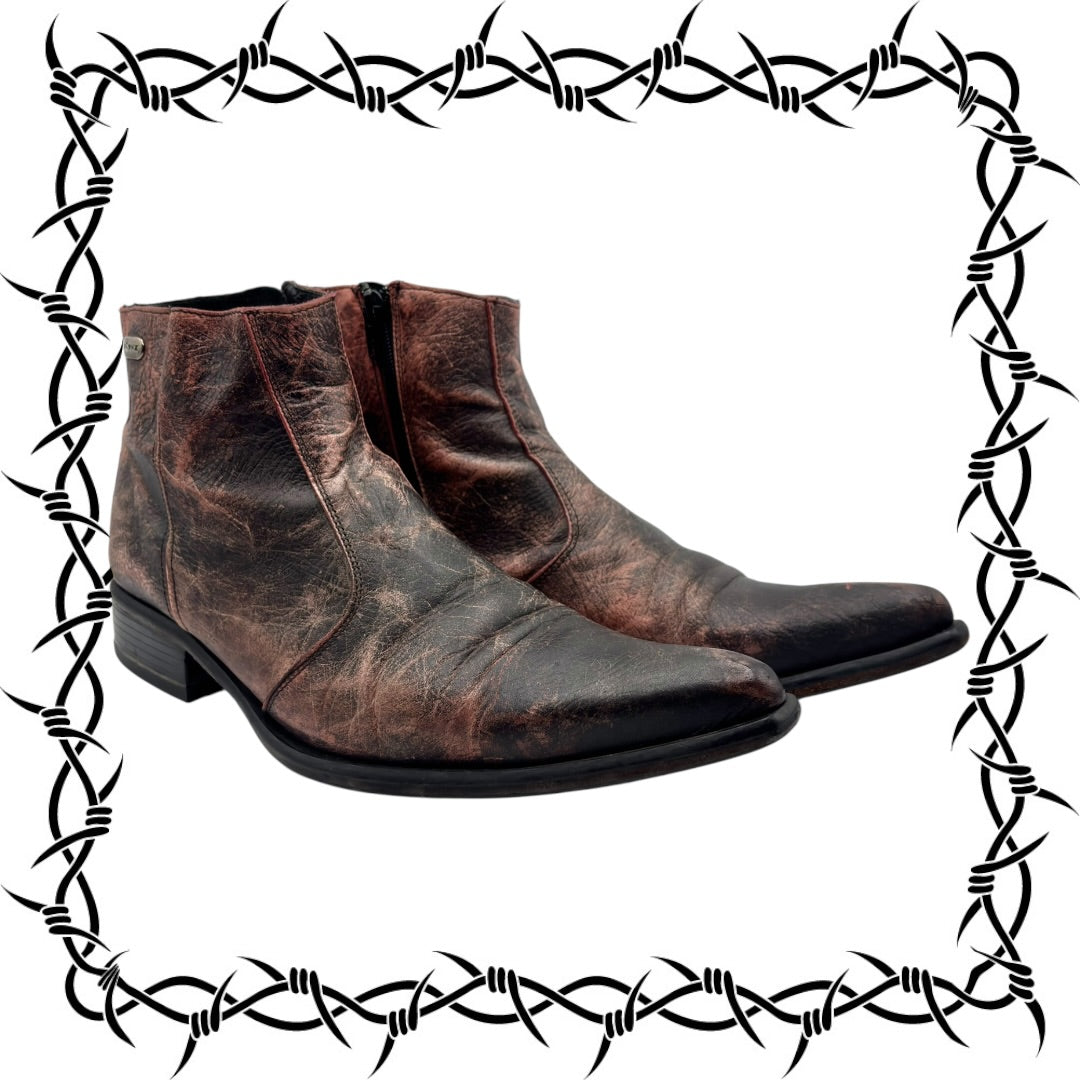 Vintage New Rock leather cowboy boots rose fade size 41