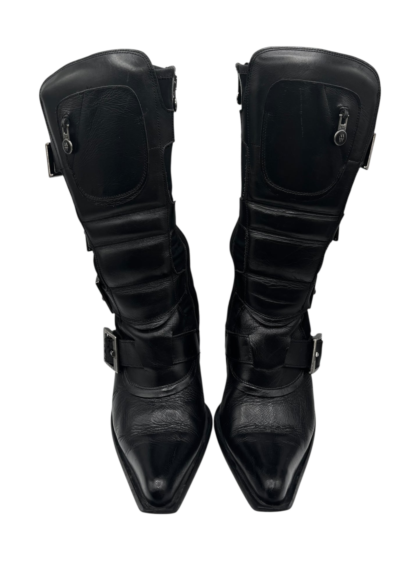 Vintage New Rock pointy biker heels size 40