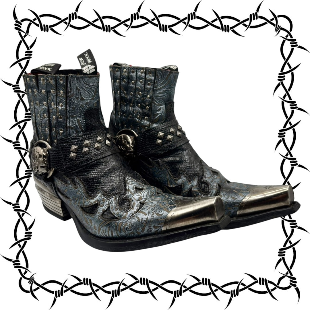 Vintage New Rock steel cap cowboy boots size 40