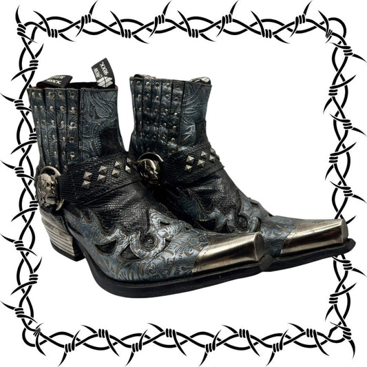 Vintage New Rock steel cap cowboy boots size 40