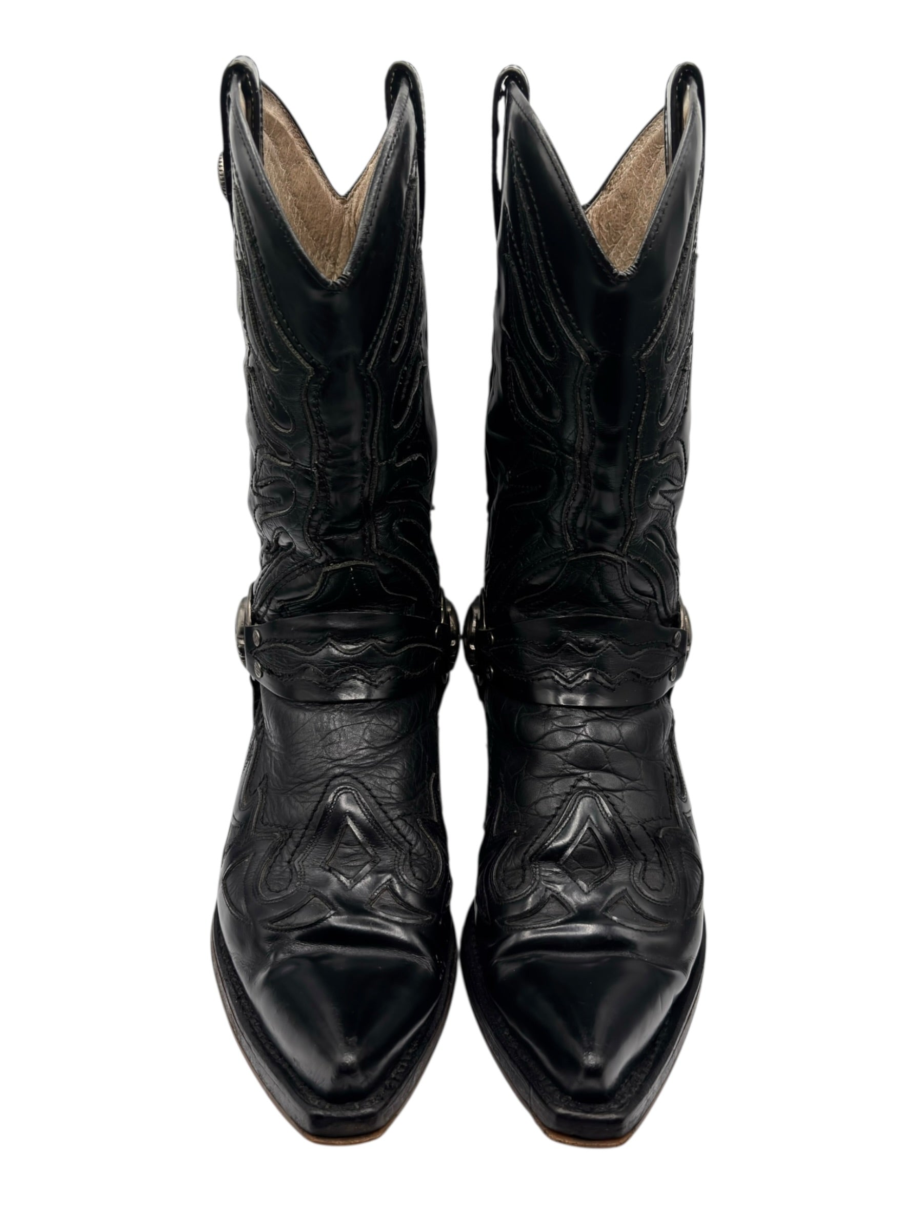 Vintage New Rock flame leather cowboy boots size 42