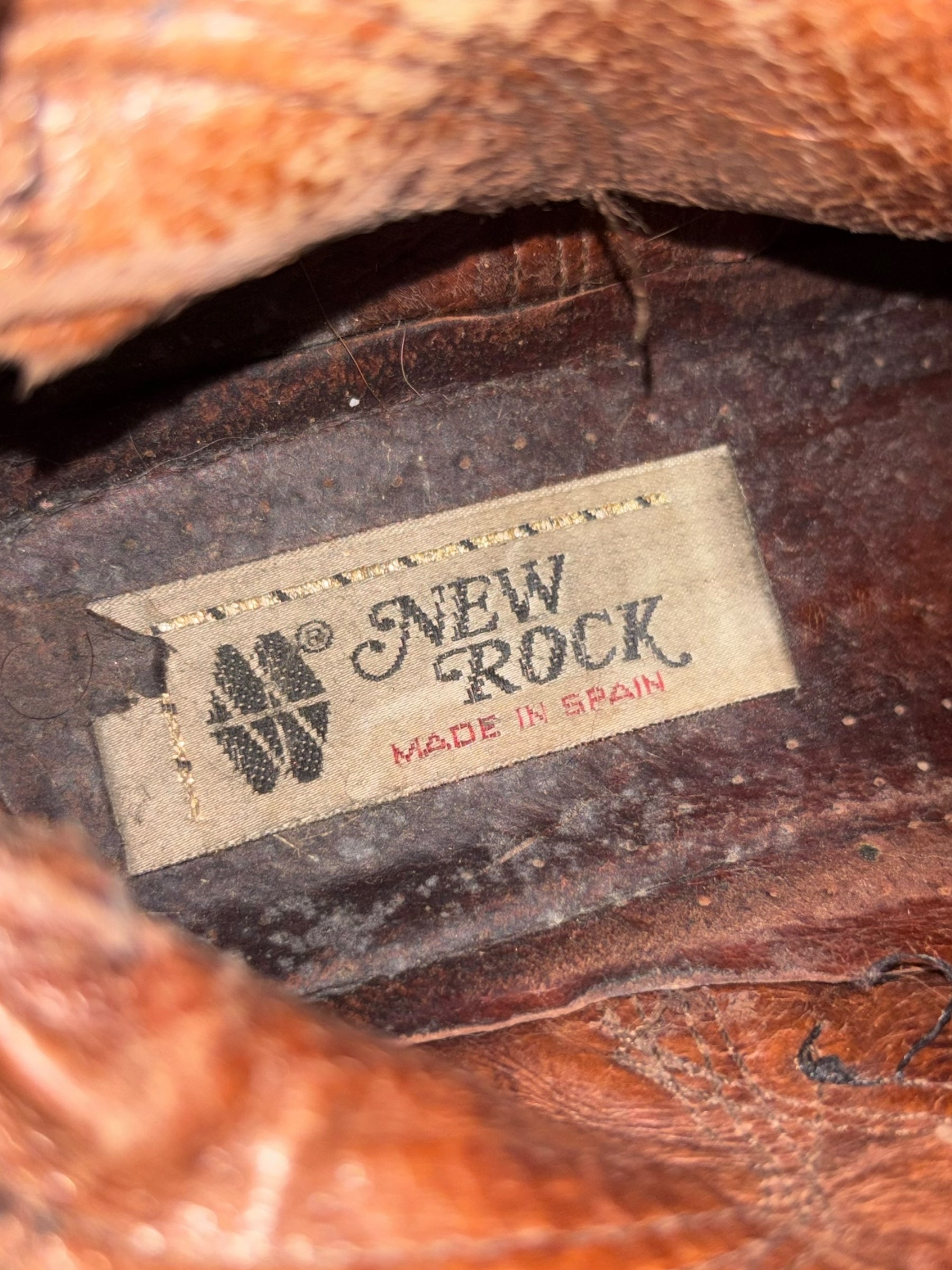 Vintage 90s New Rock mid-calf leather Neptuno platform boots size 40