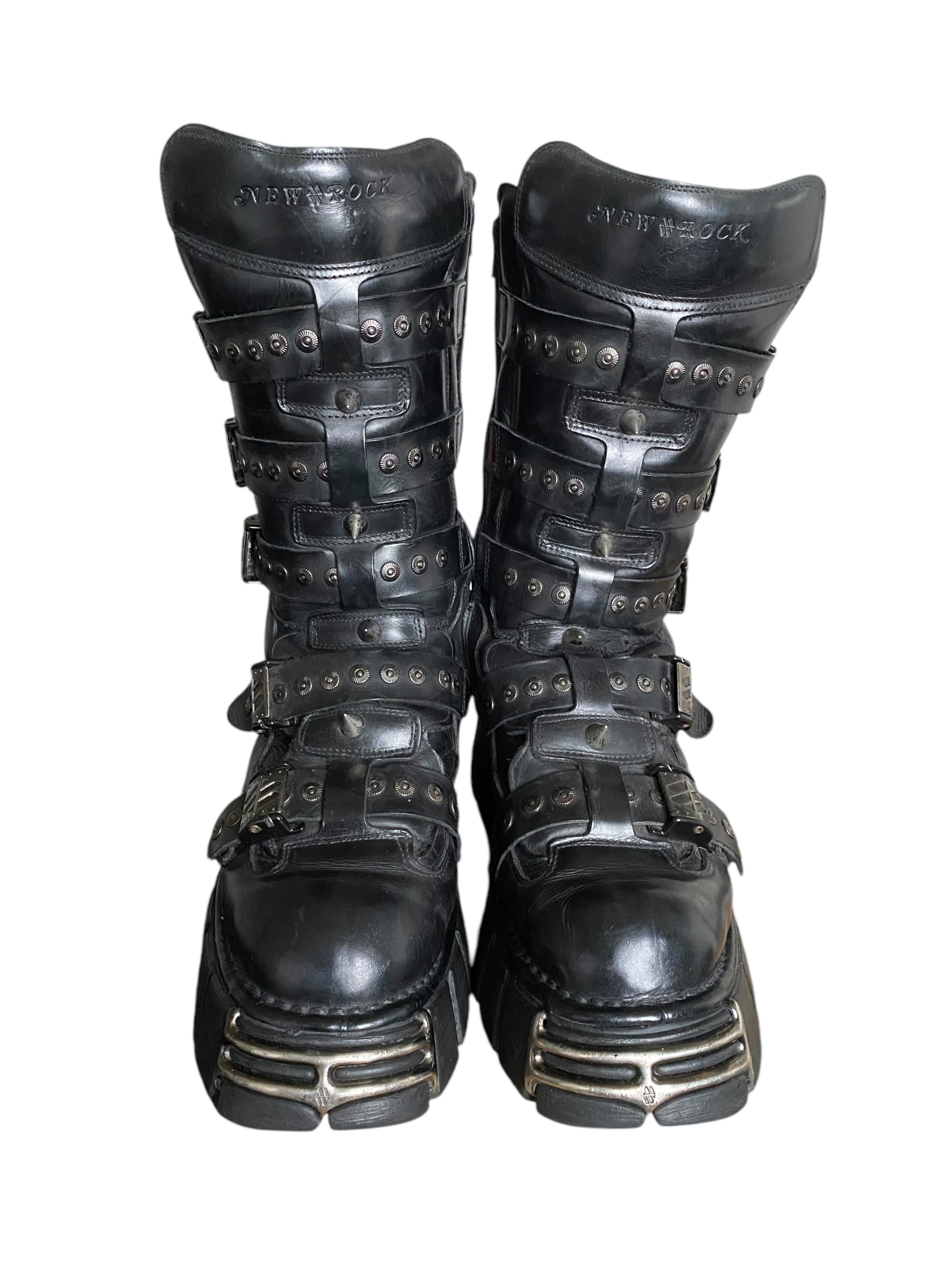 Vintage New Rock studded platform boots size 46