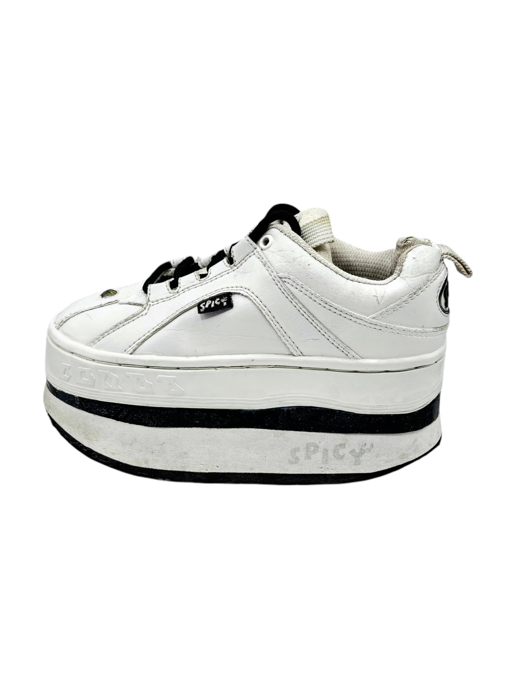 Spicy white platform boots size 36