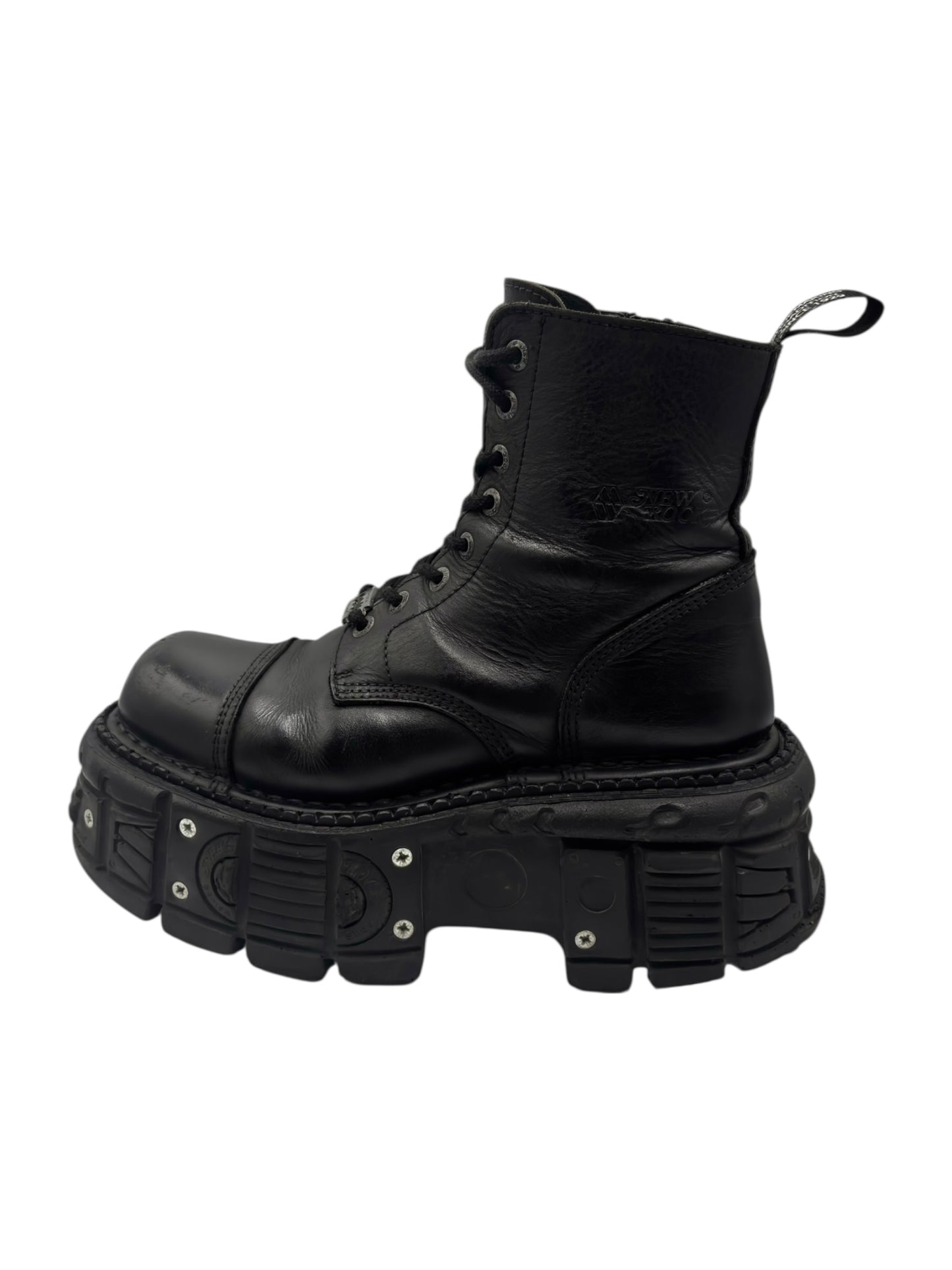 New Rock techno lace-up leather platform boots size 41