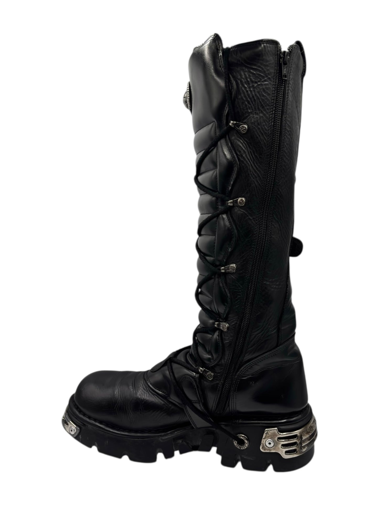 Vintage New Rock knee high reactor leather boots size 44