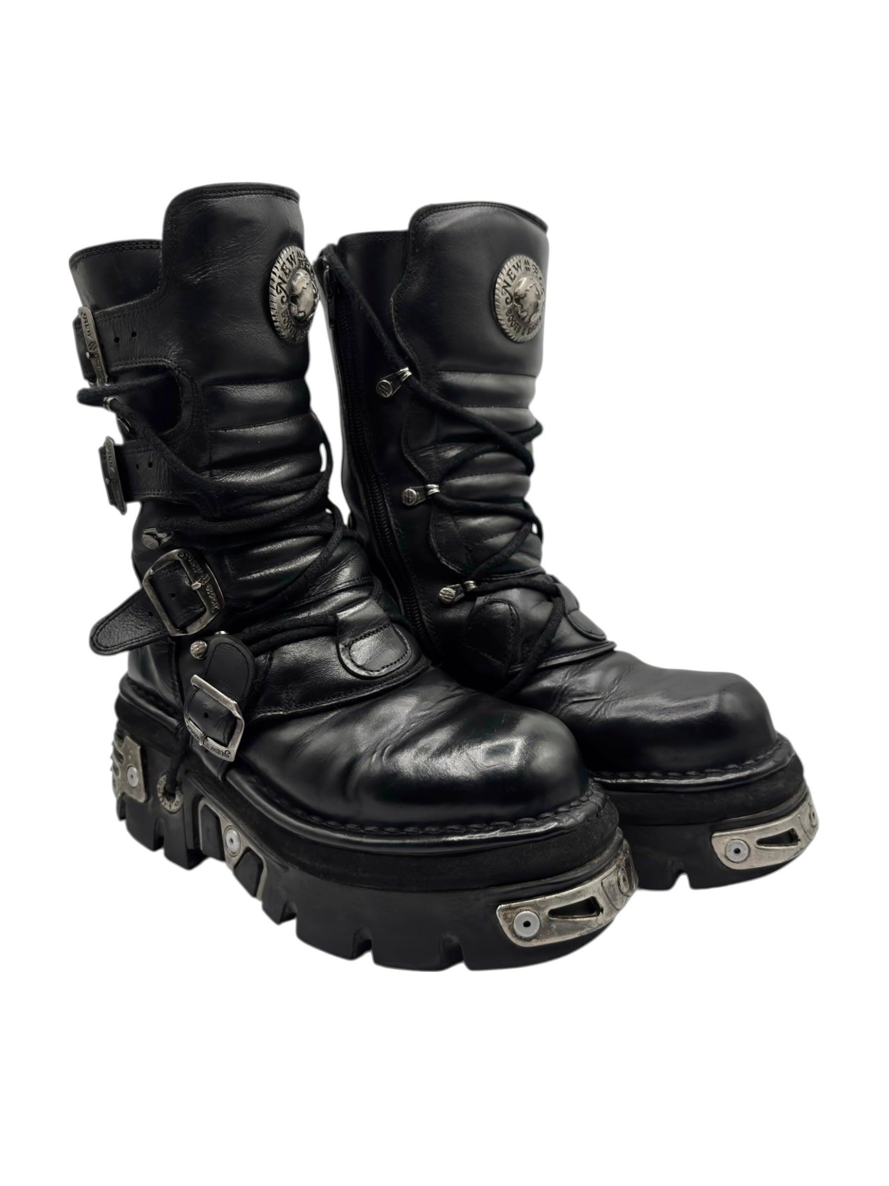 Vintage New Rock mid-calf leather reactor boots size 38