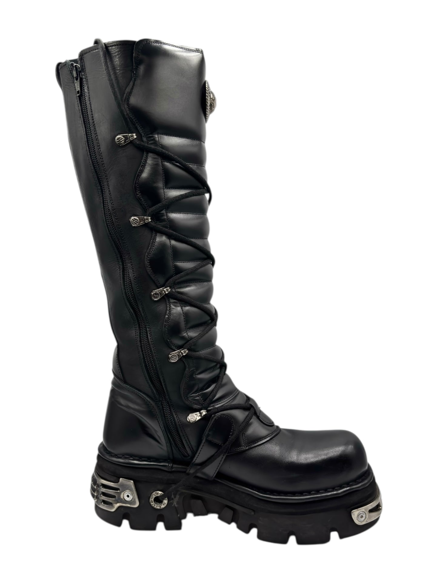 Vintage New Rock knee high reactor leather boots size 41