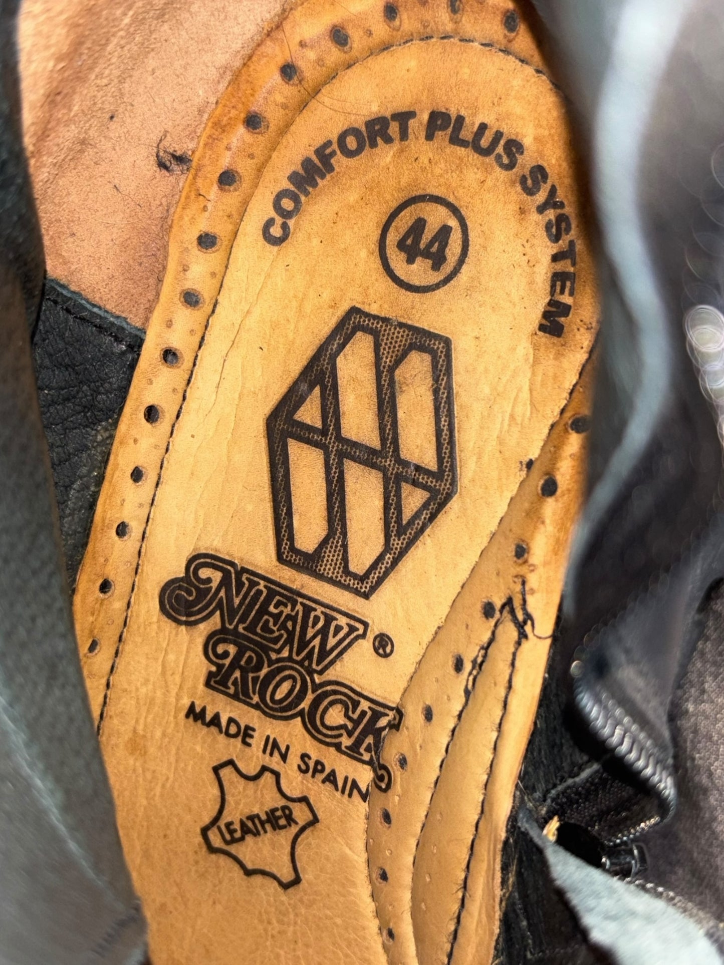 Vintage New Rock studded leather boots size 44