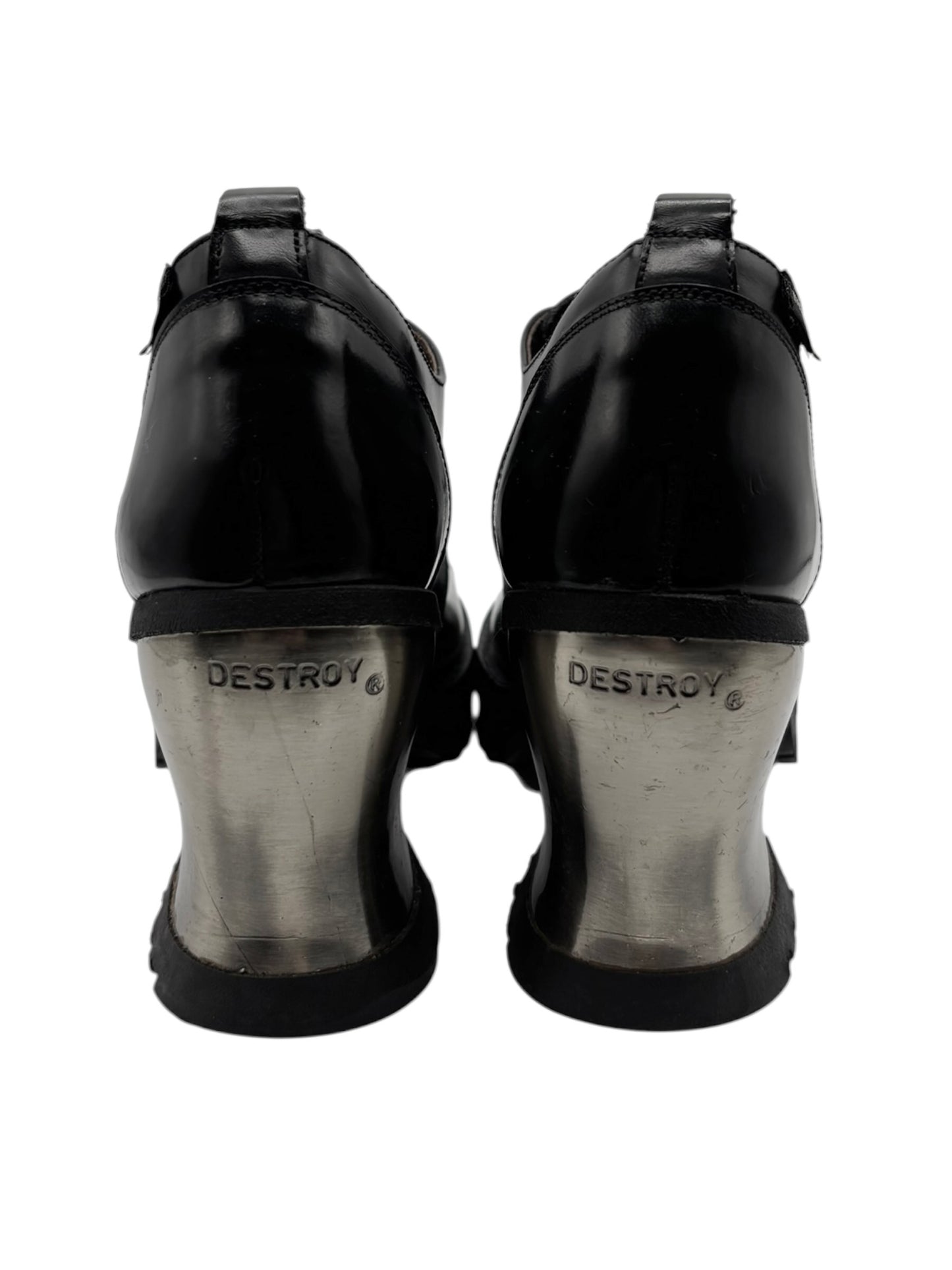 Vintage Destroy buckle loafers