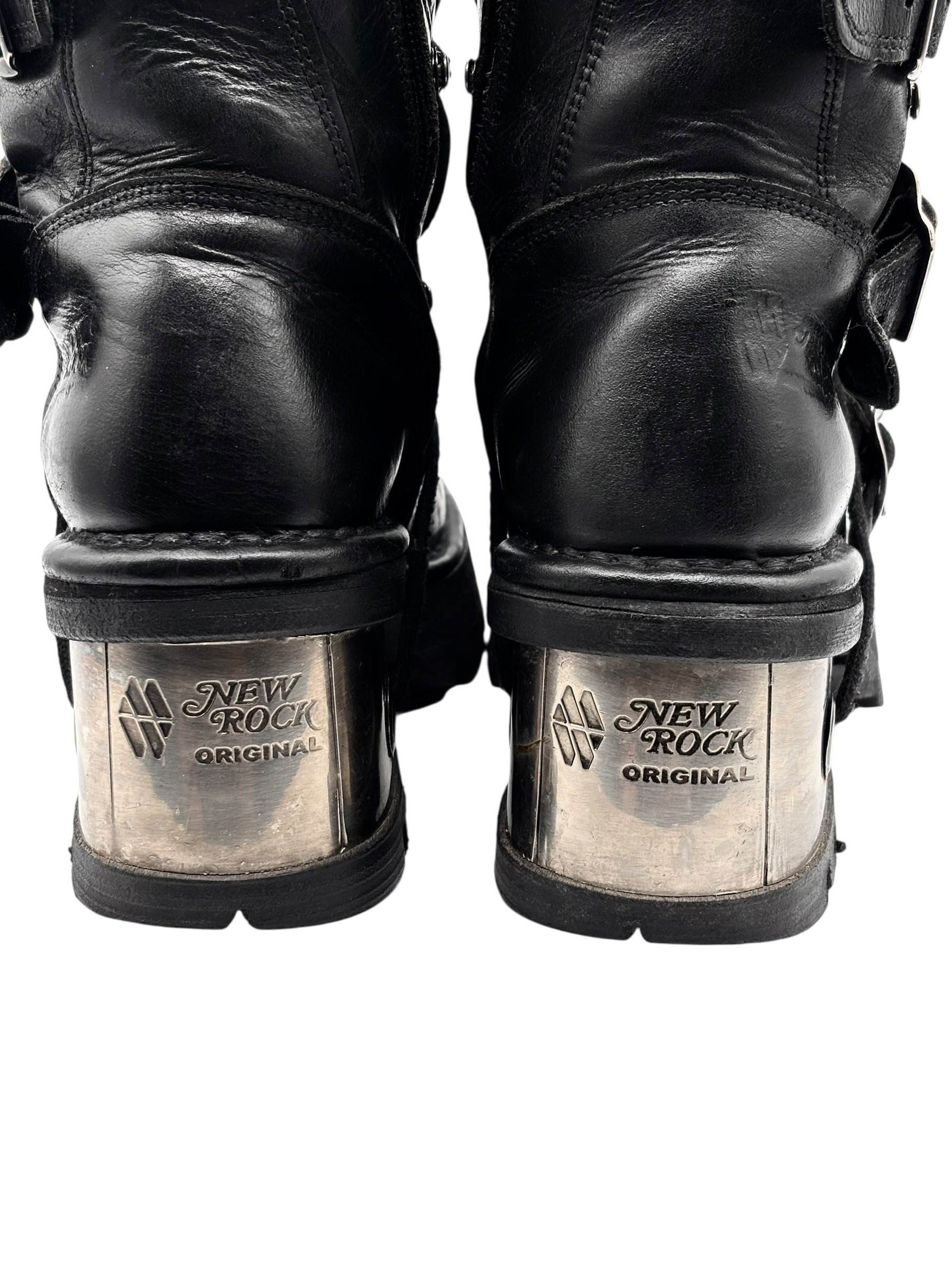 Vintage New Rock raised heel leather boots size 37