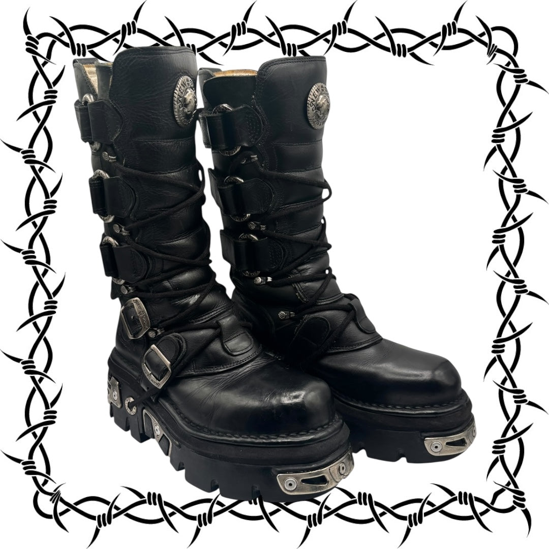 Rare vintage New Rock reactor leather boots size 39