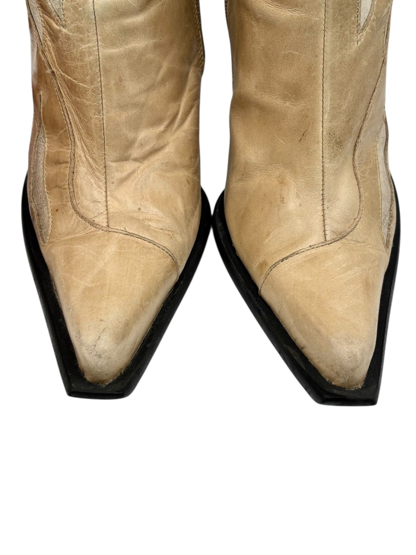 Beautiful vintage New Rock beige knee high boots size 40