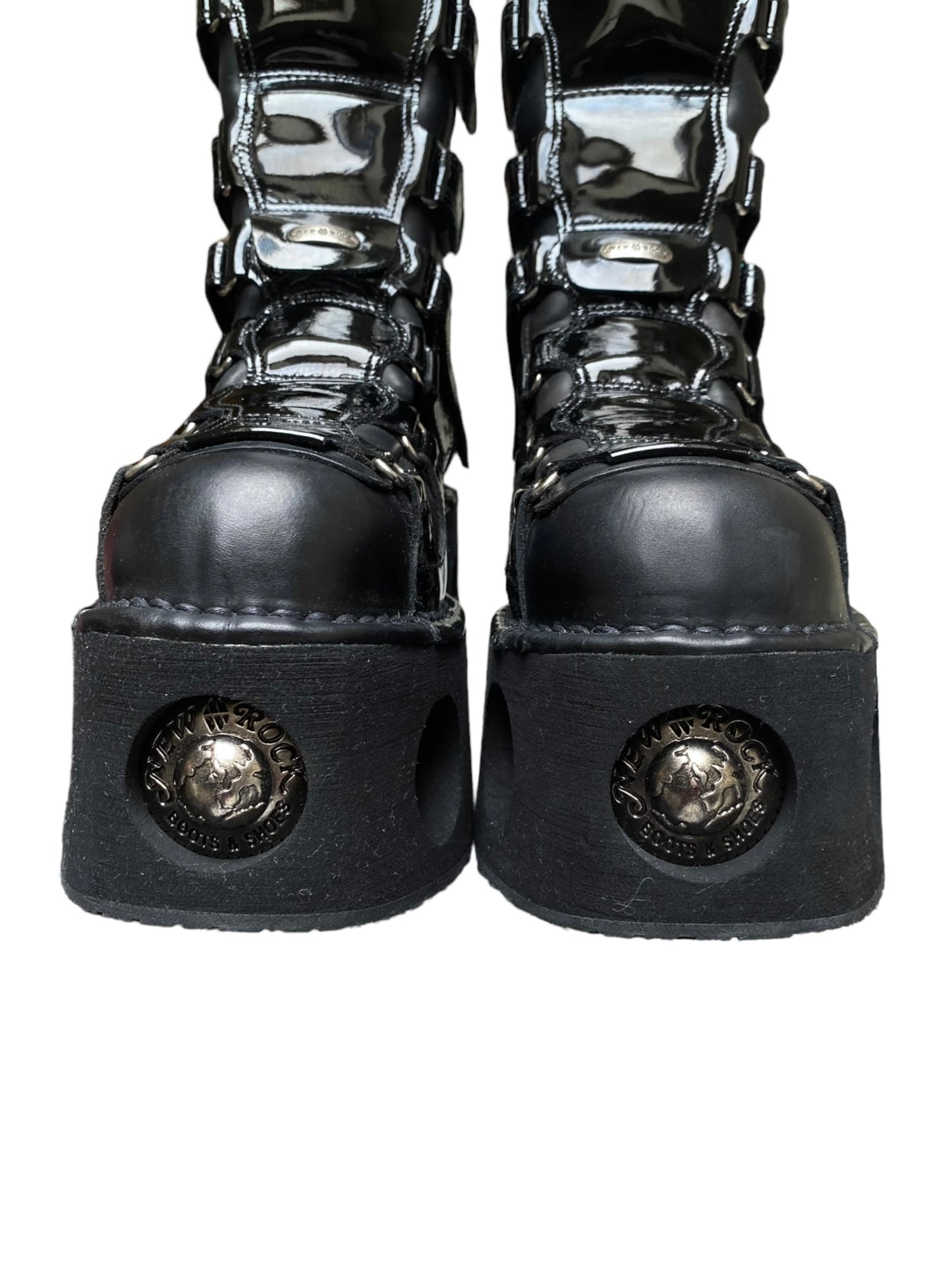 Vintage New Rock neptuno patent leather boots size 43