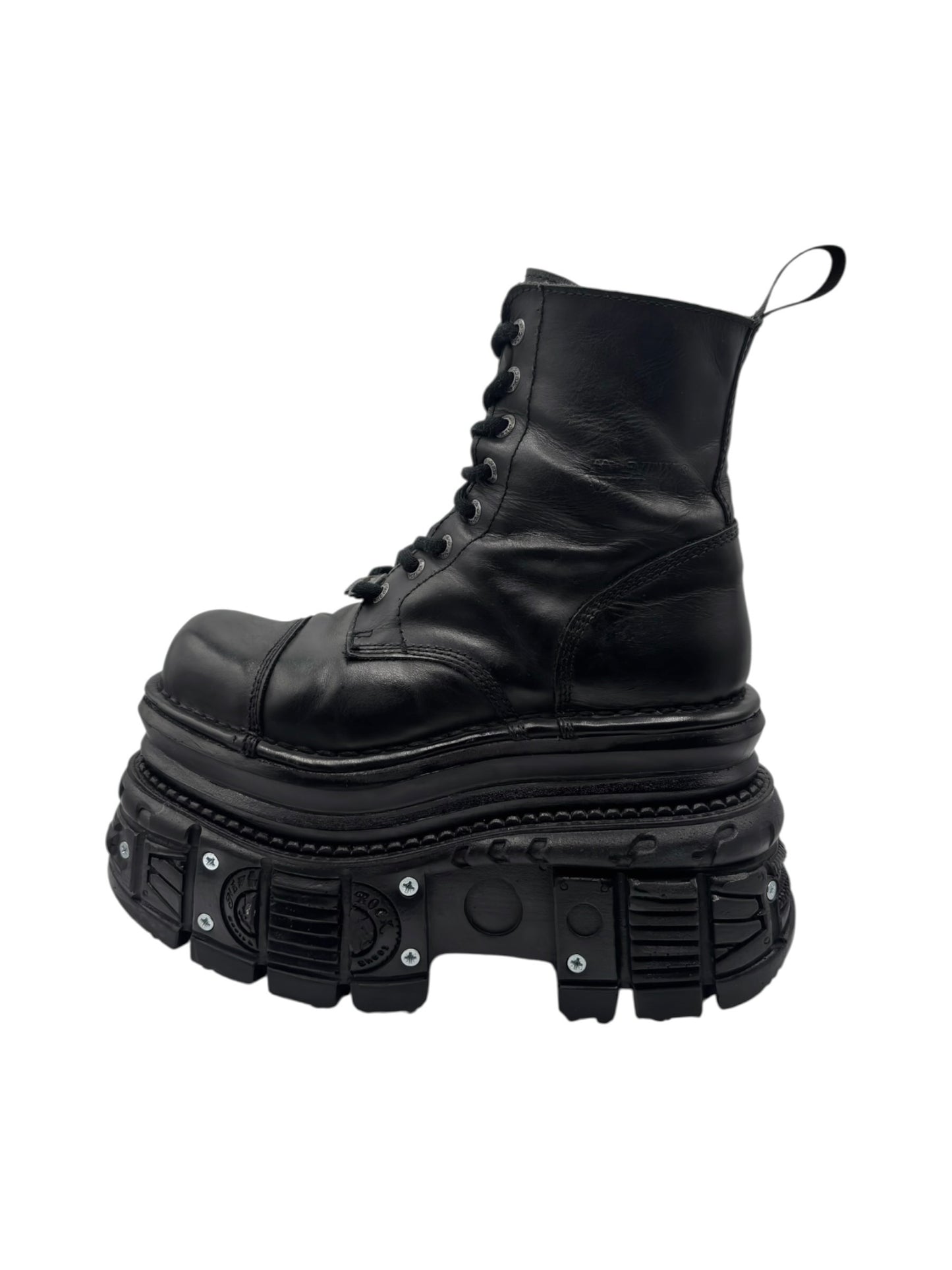 New Rock mega platform techno leather boots