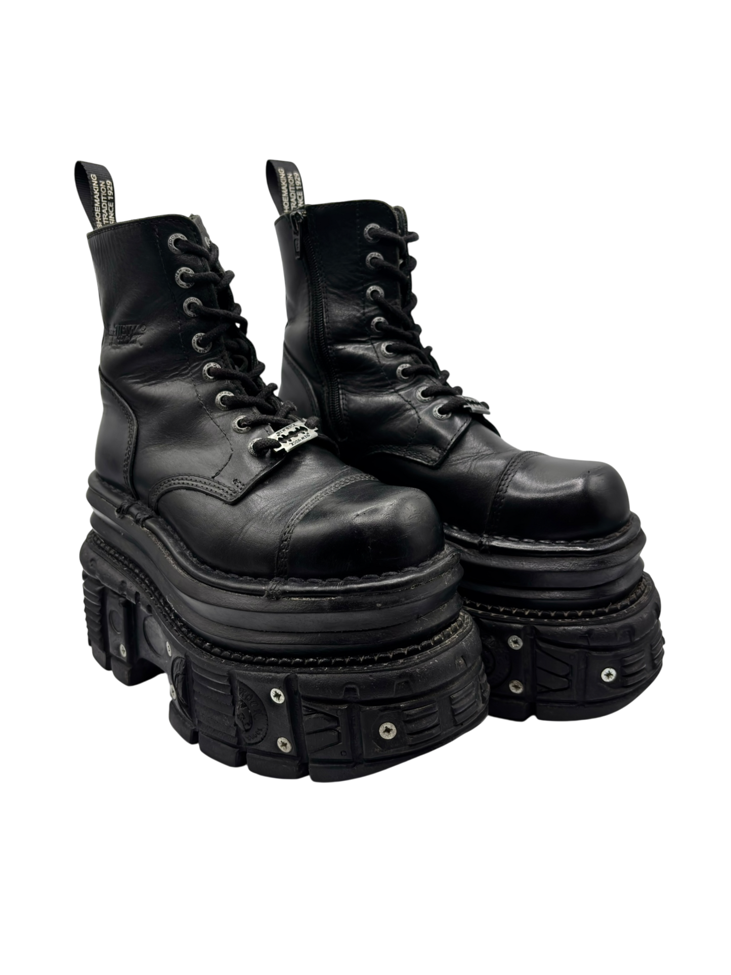 New Rock mega platform techno leather boots size 37