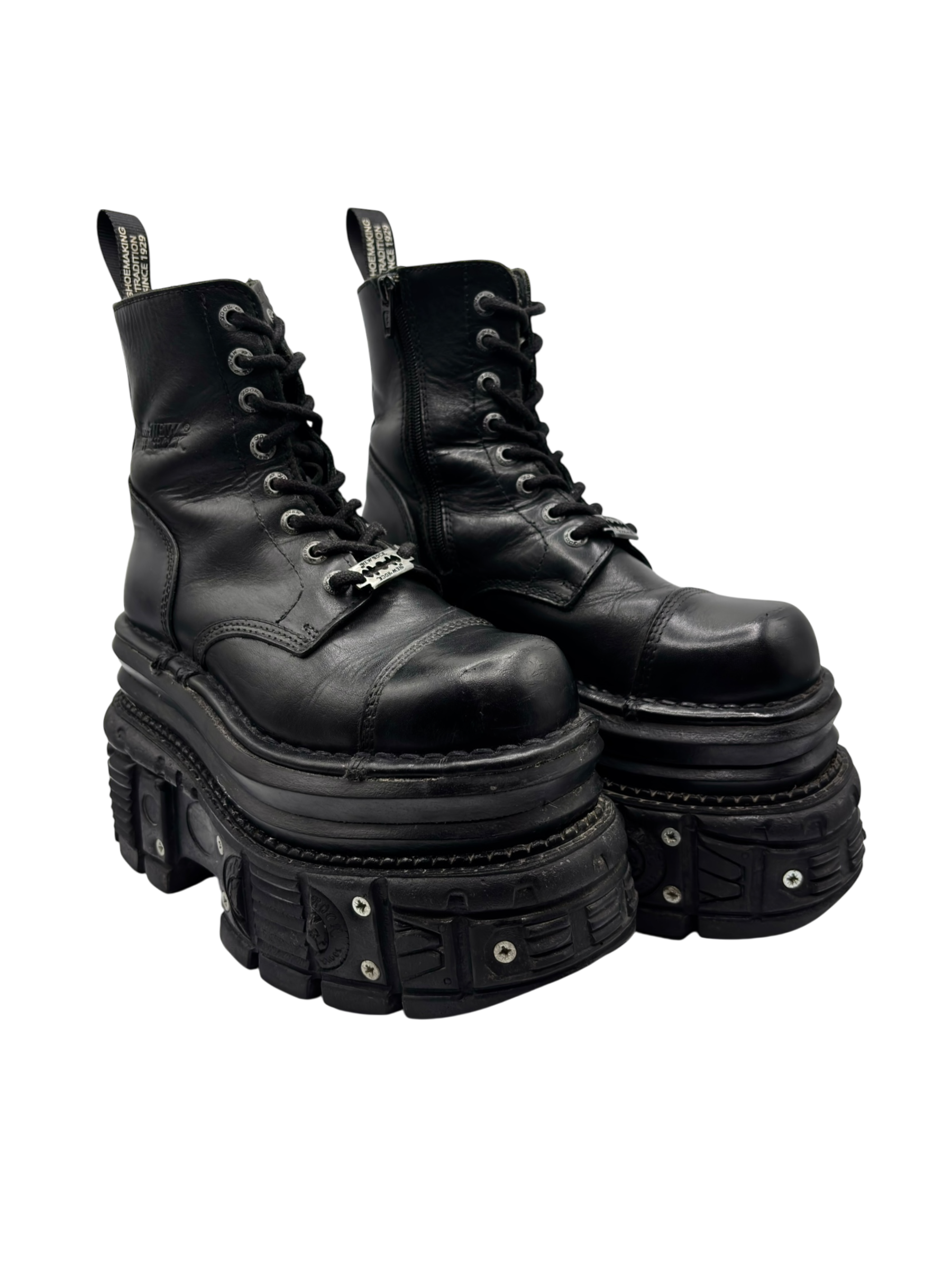 New Rock mega platform techno leather boots size 37