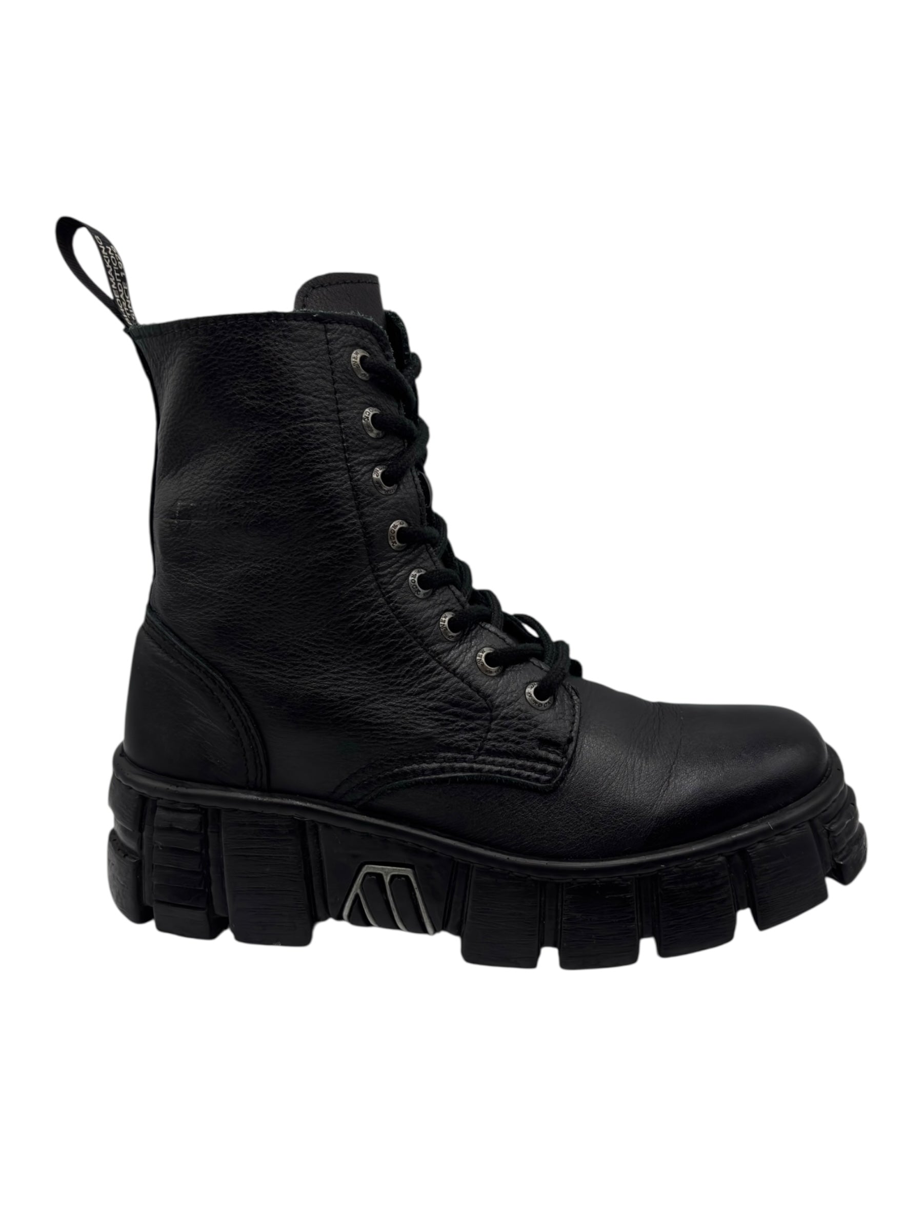 New Rock mili lace-up leather platform boots size 38