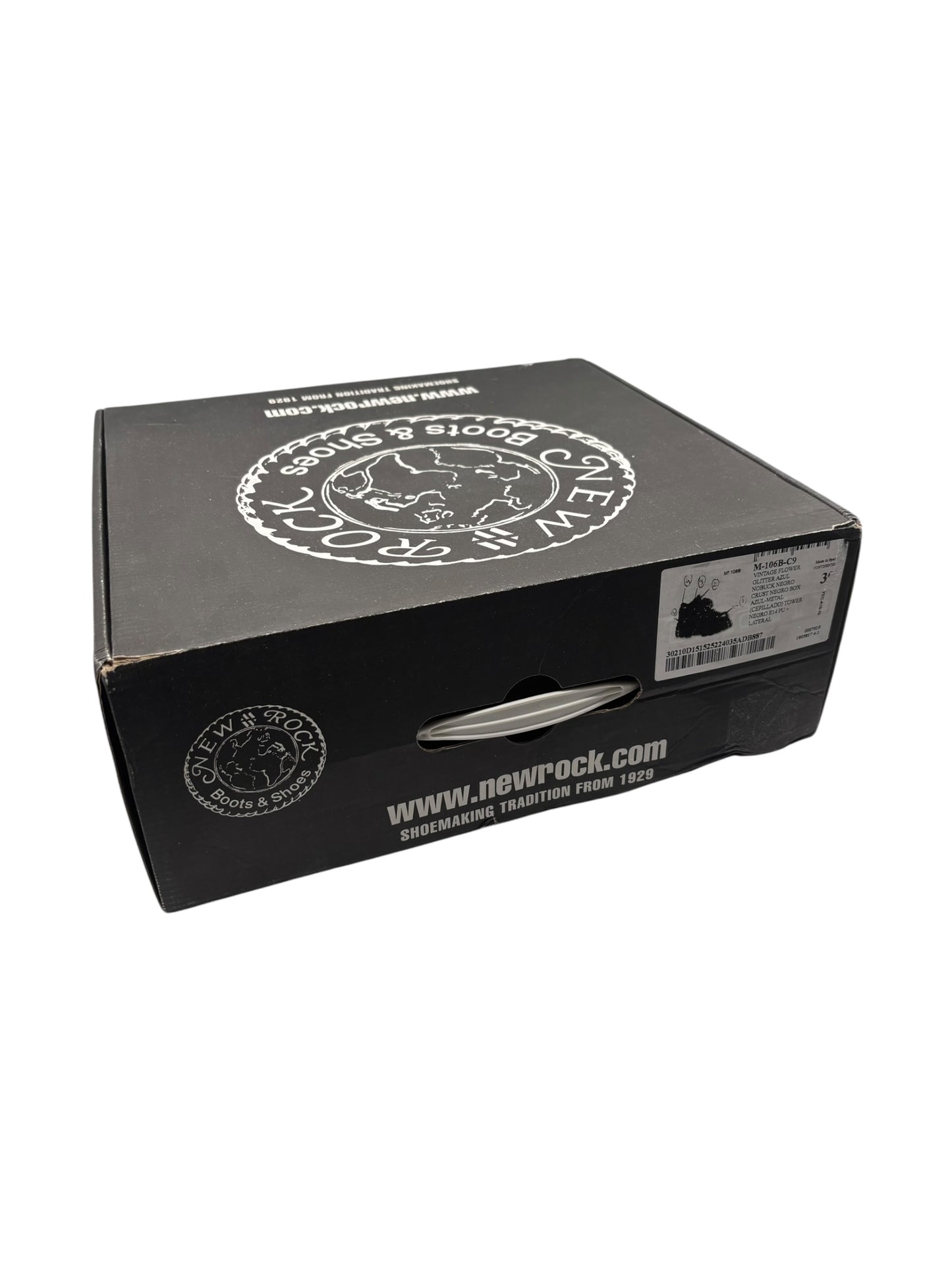 Rare vintage New Rock blue patterned M106 platform boots size 38