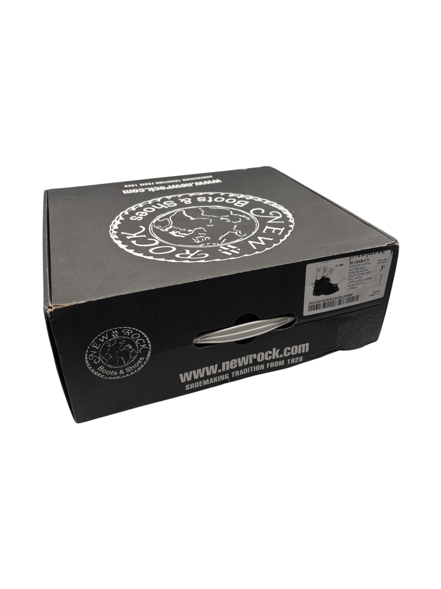 Rare vintage New Rock blue patterned M106 platform boots size 38