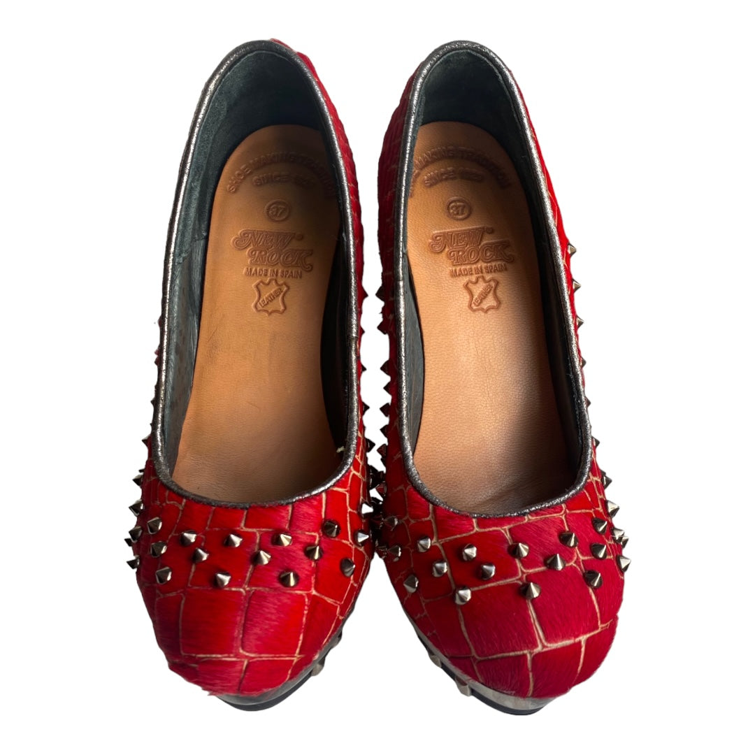 New Rock M-PUNK034 heels in red color size 37