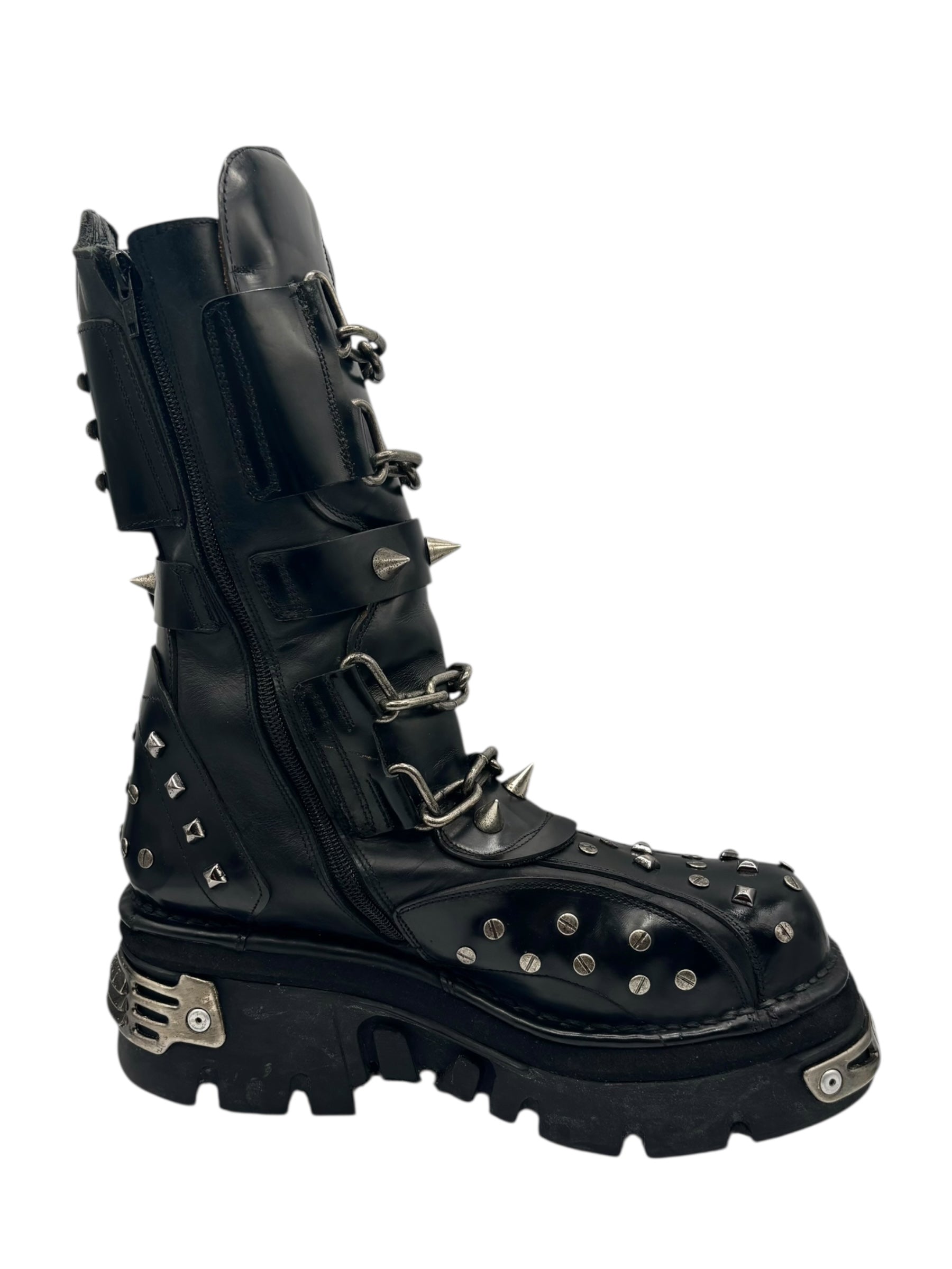 Vintage New Rock studded leather boots size 44