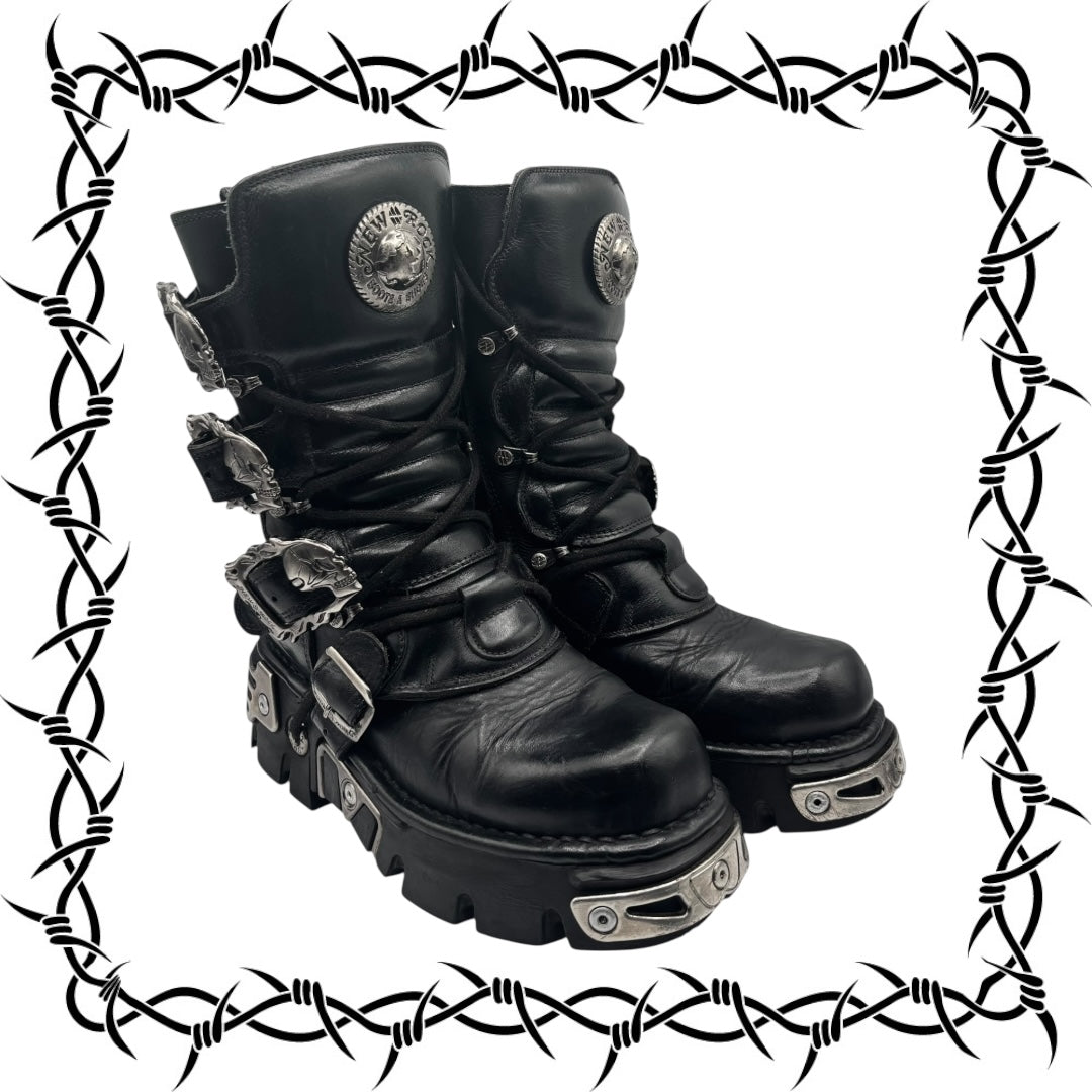 Rare vintage New Rock reactor leather boots size 36