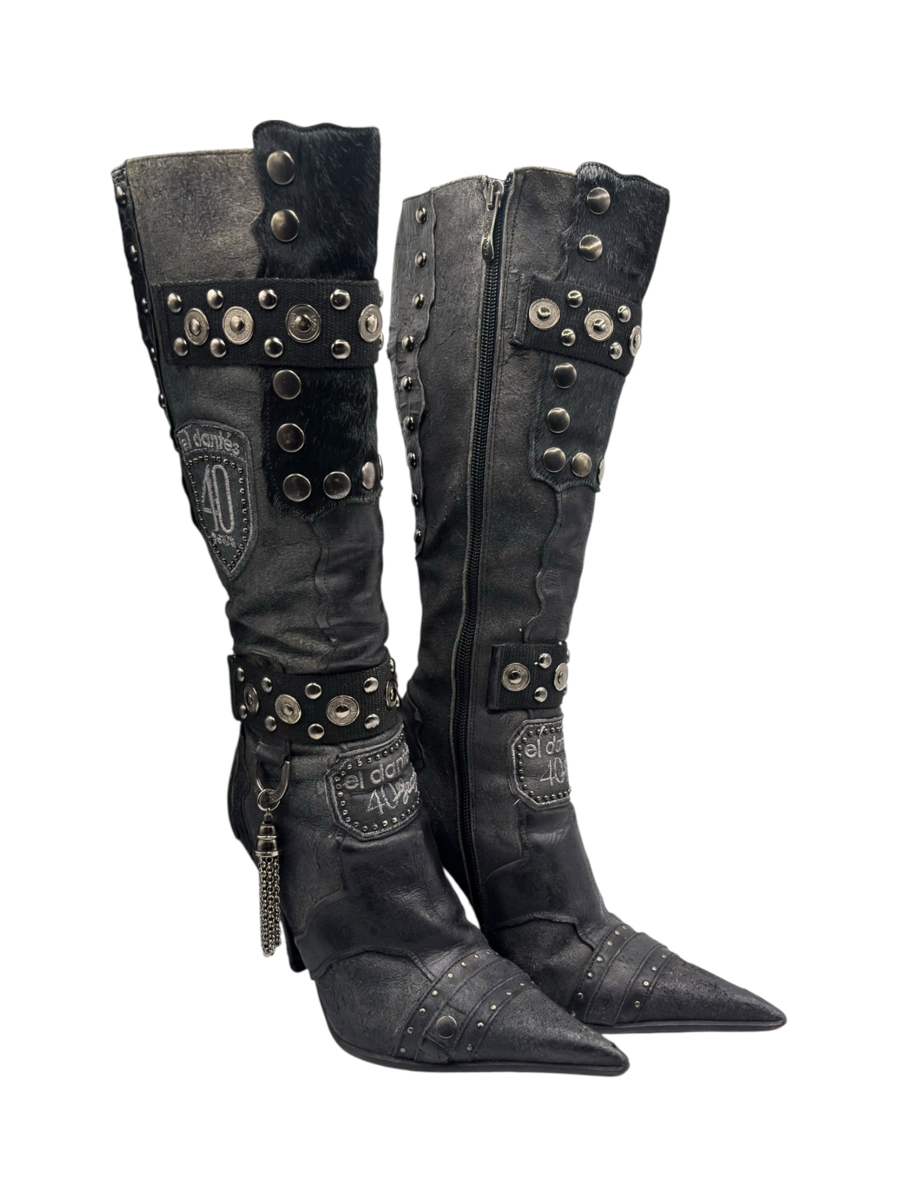Vintage El Dantes knee high leather boots size 36