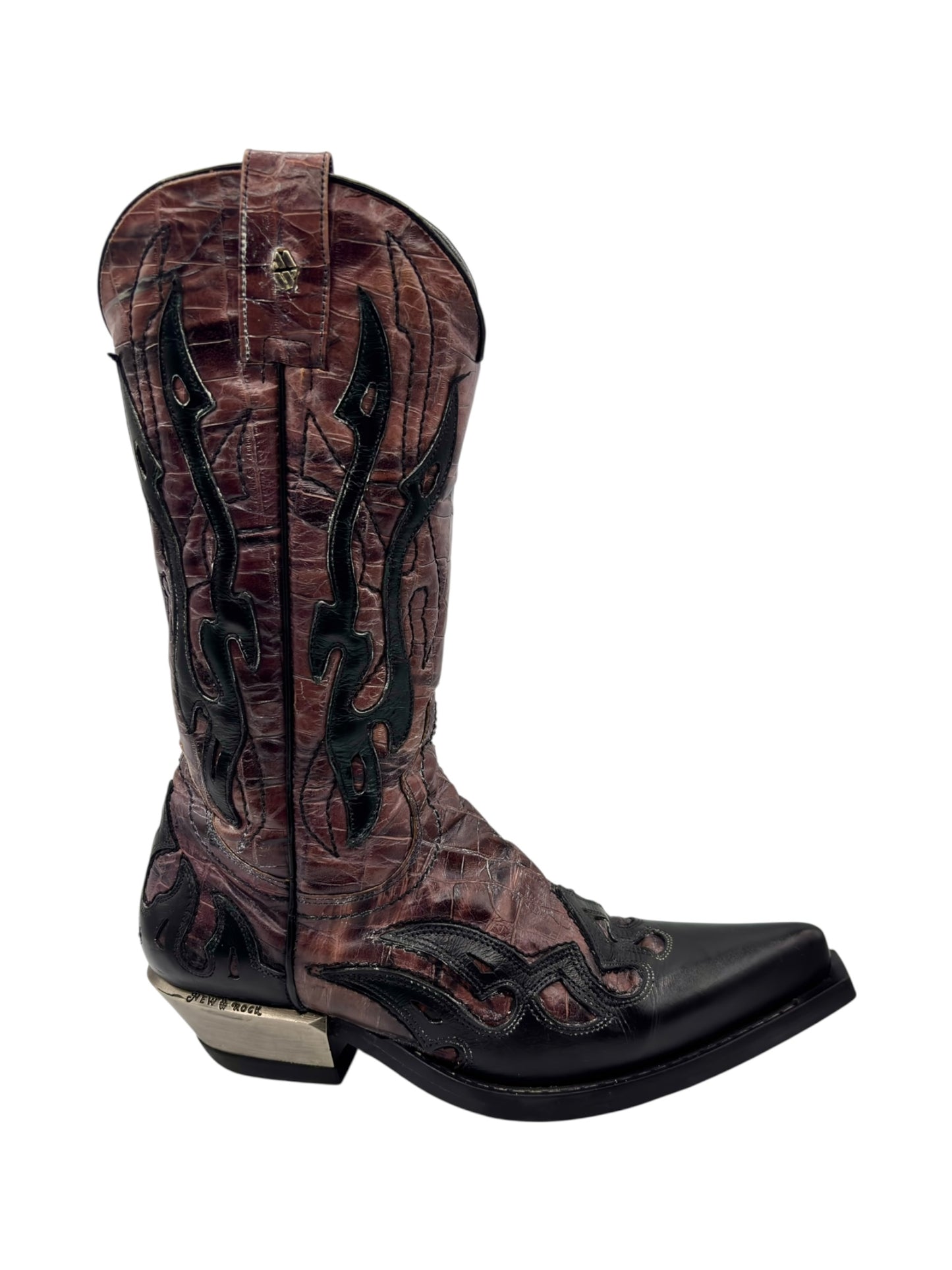 Vintage New Rock purple flame cowboy boots size 37