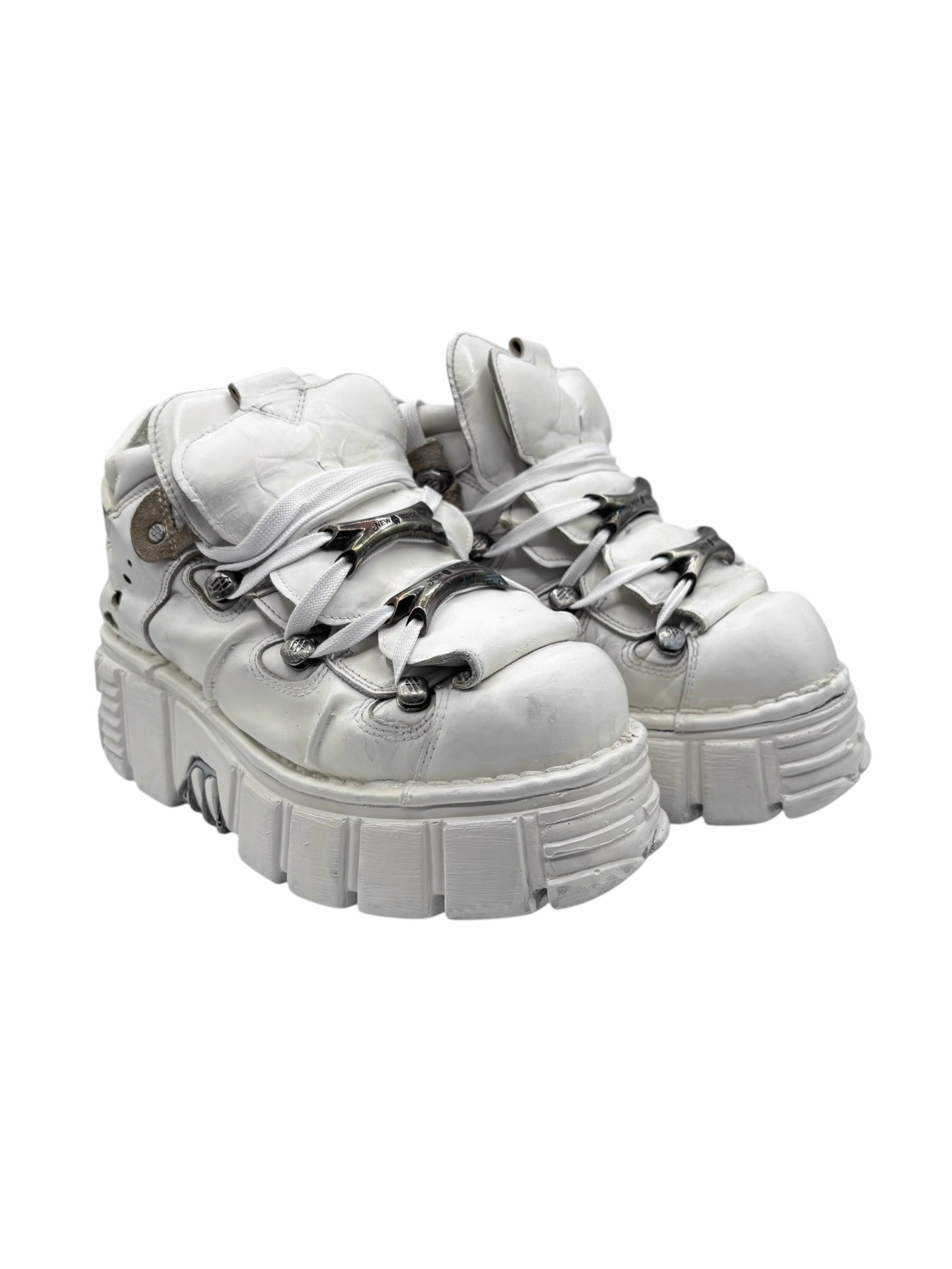 New Rock M-106 white platform boots size 38