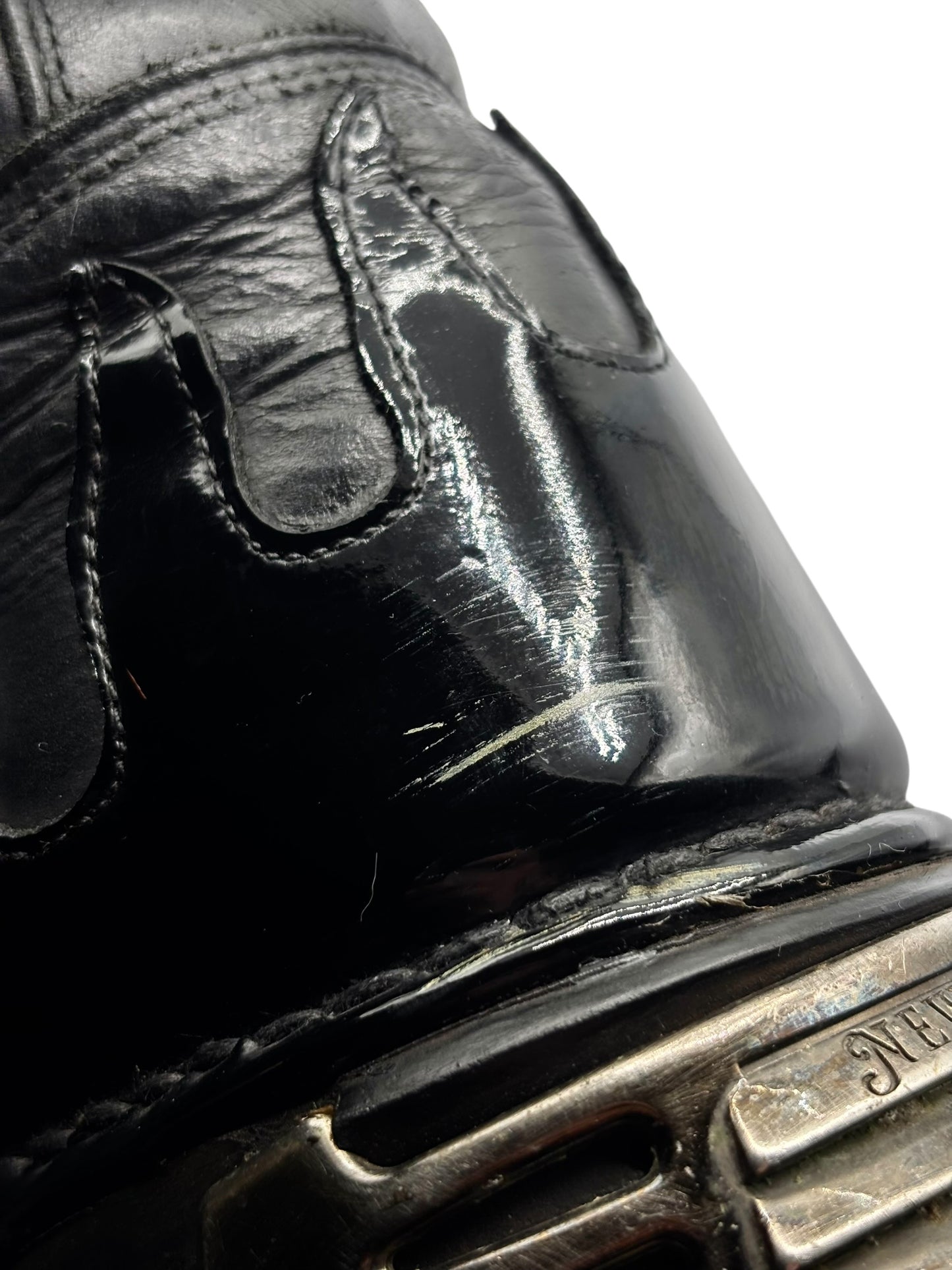 Vintage New Rock chained skull leather boots