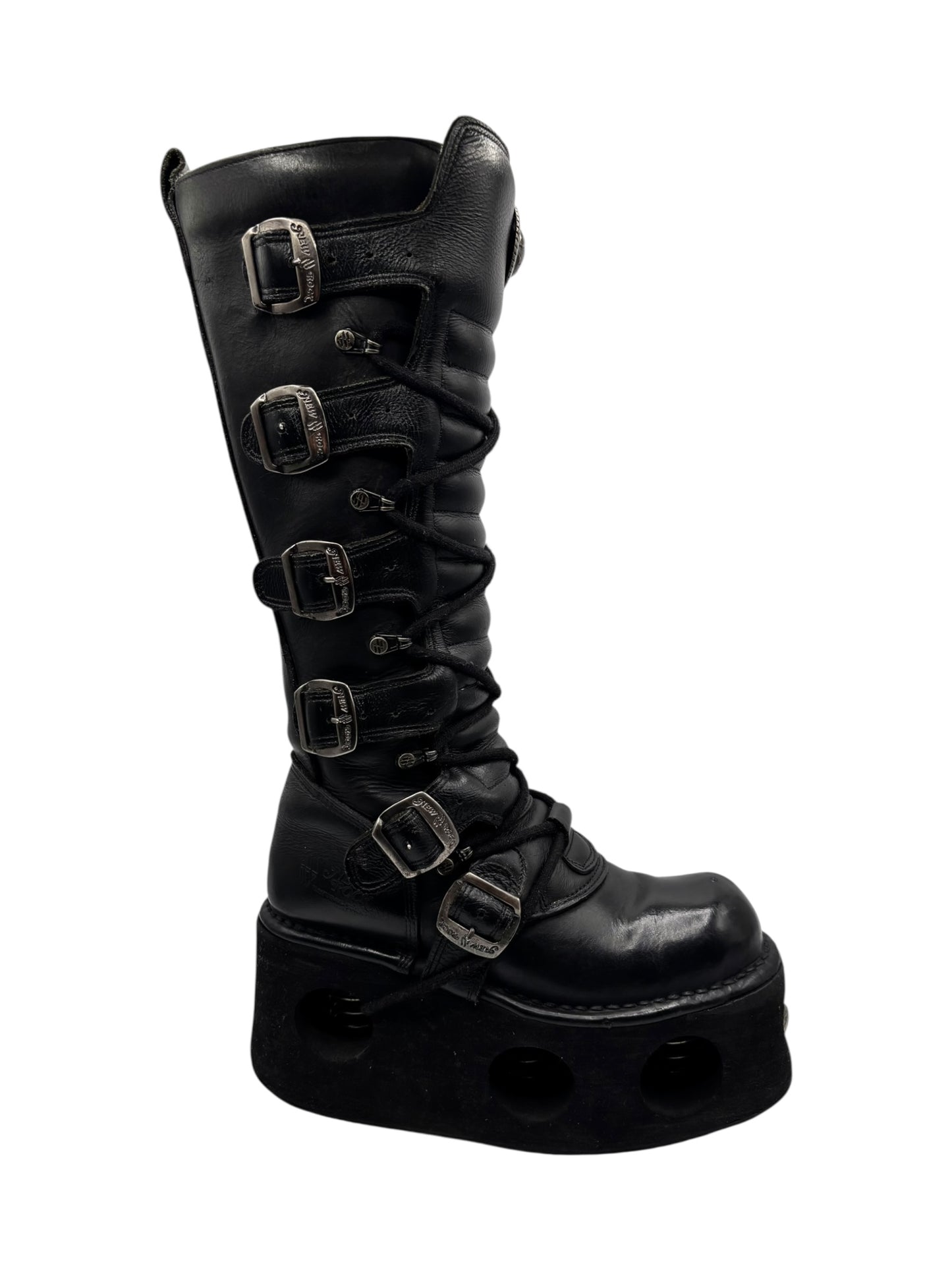 Vintage New Rock knee high neptuno platform boots size 38