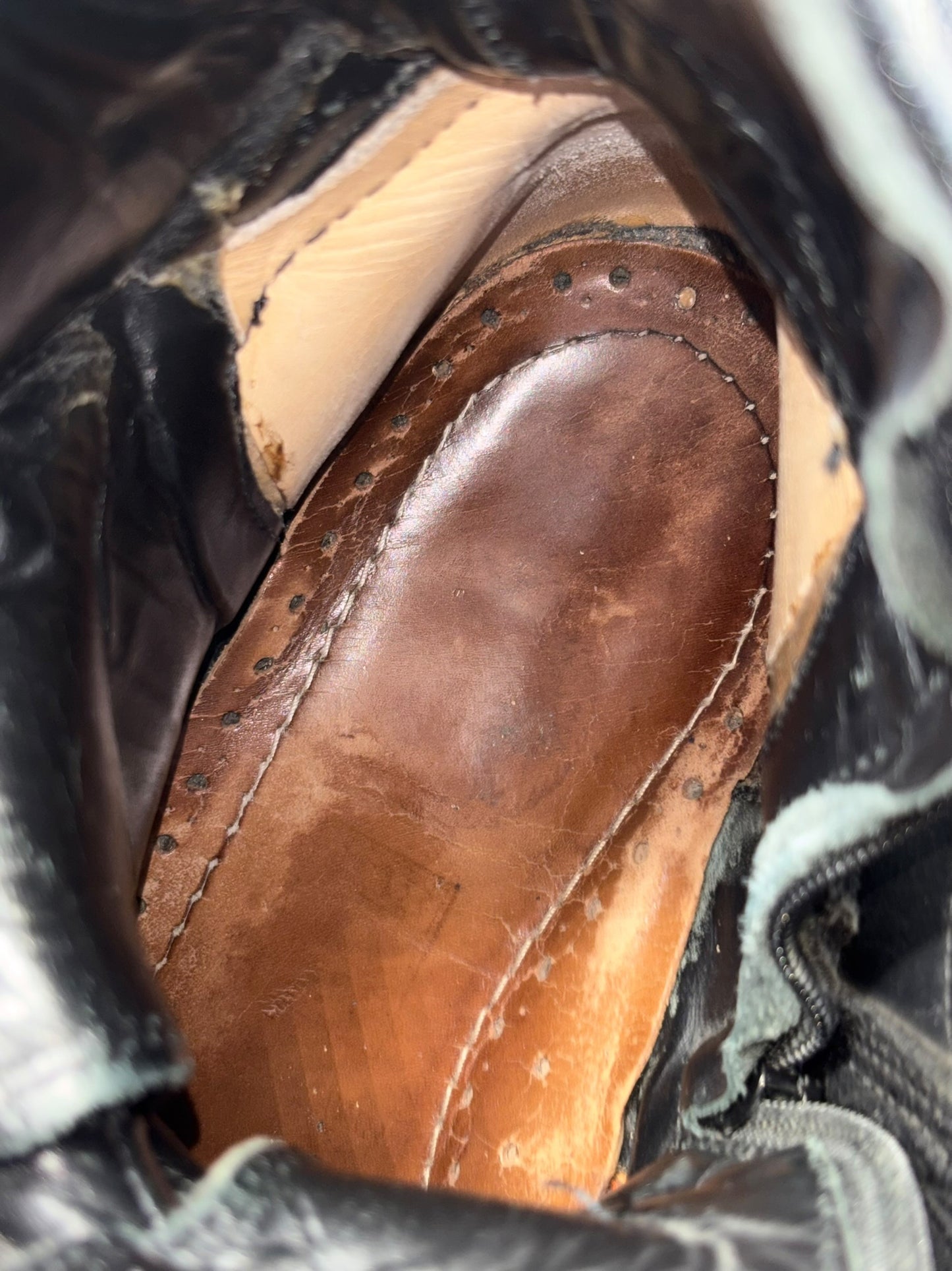 Vintage New Rock black mid-calf reactor leather boots