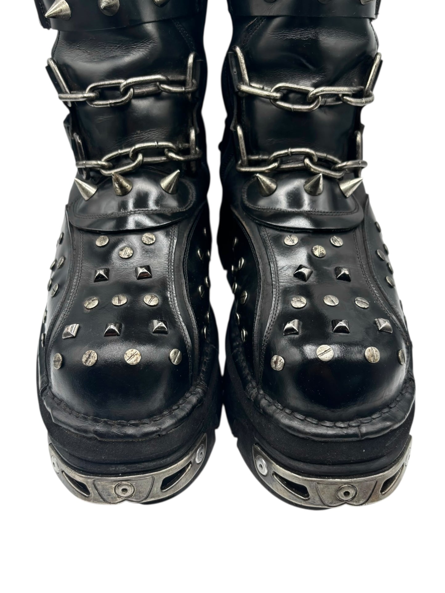 Vintage New Rock studded leather boots size 44